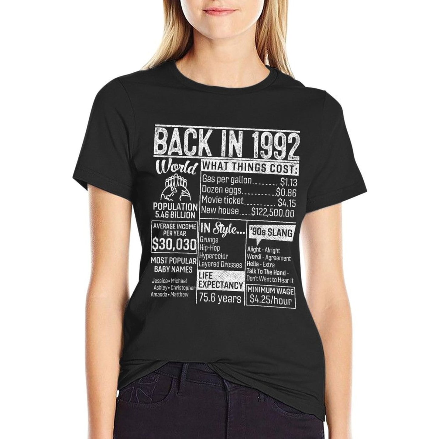 30 Year Old Gifts Back in 1992 Retro Poster 30th Birthday Versatile T-Shirt