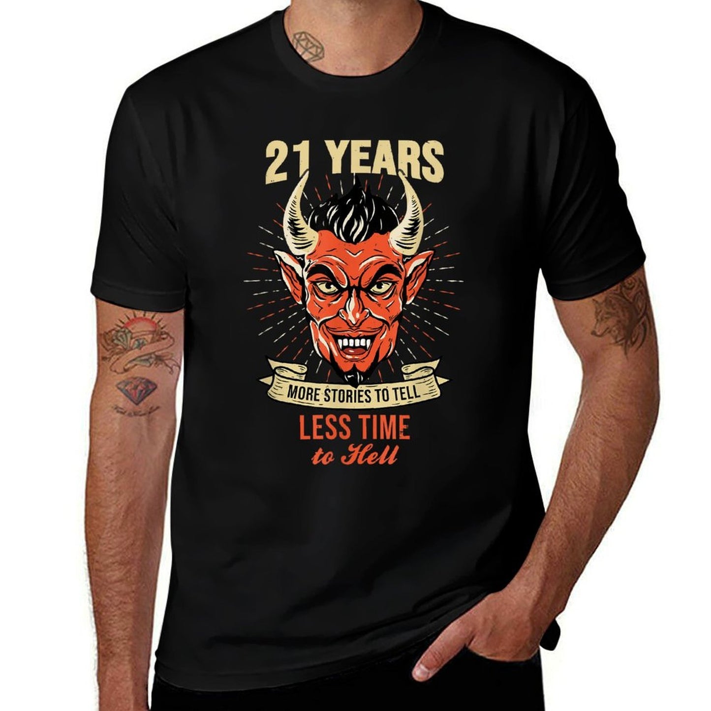 21 Year Old - Less Time Hell Devil - Funny 21st Birthday Versatile T-Shirt