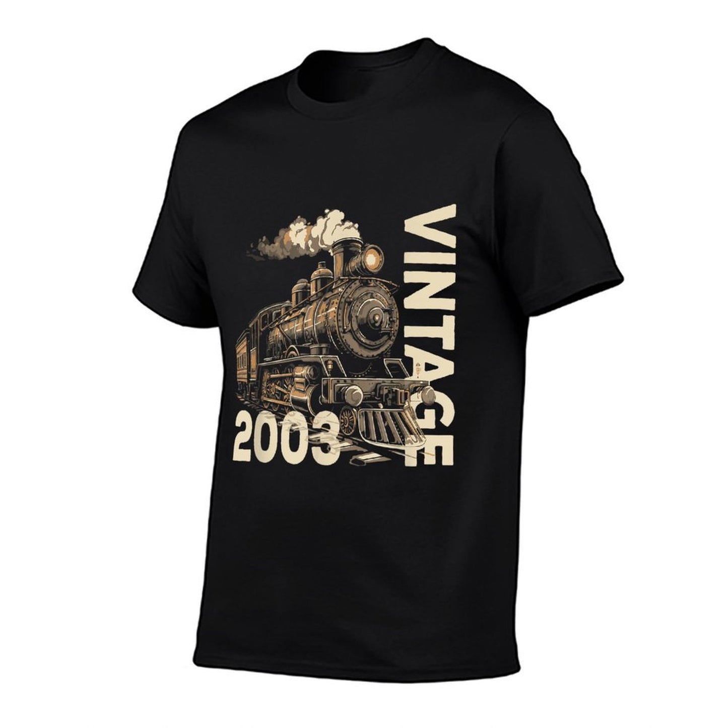 Vintage 2003 Steampunk Steam Train Locomotive 21st Birthday Trendy Pattern T-Shirt
