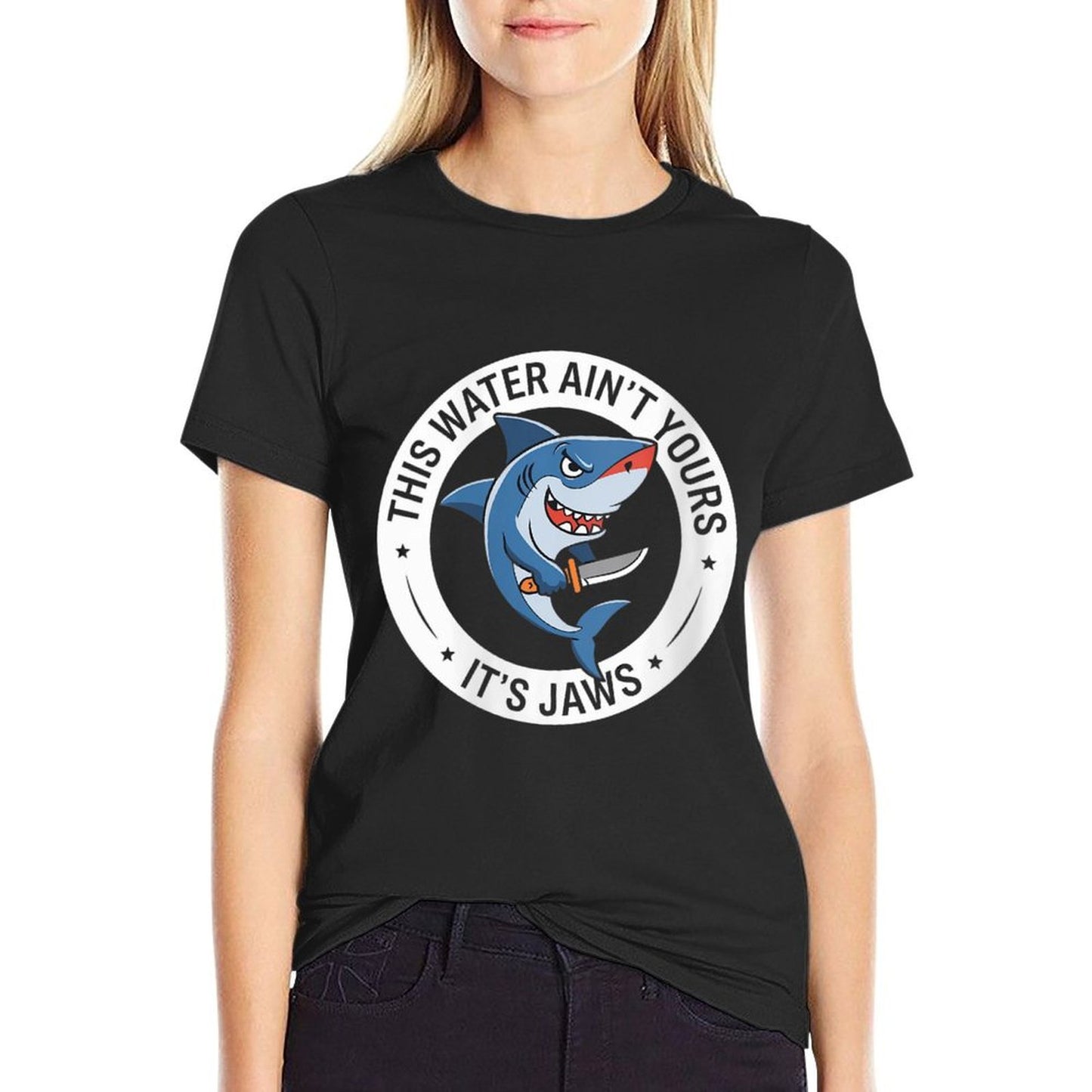 Womens Welcome To America's Gulf Funny Shark Vintage Beach Odor-resistant T-Shirt