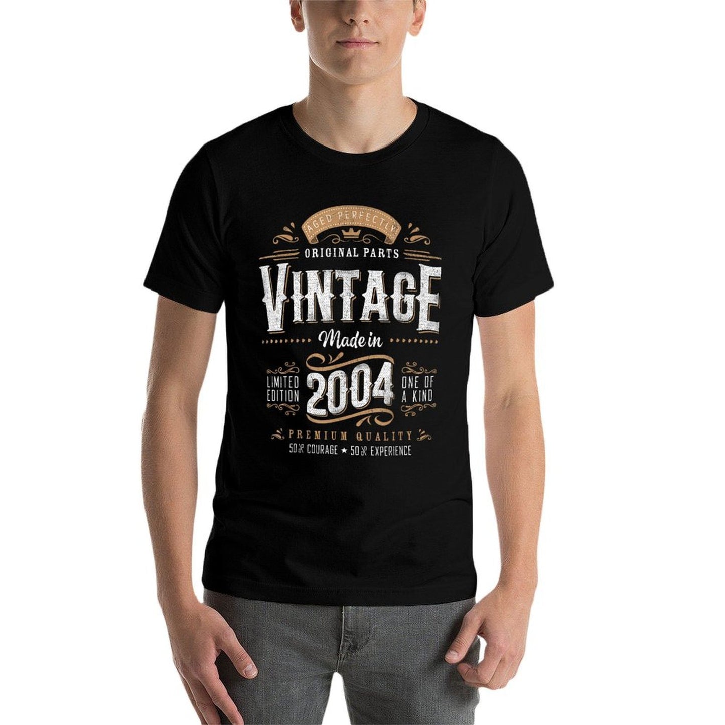 Vintage 2004 21st Birthday Gifts Women Men 21 Year Old Oversized Silhouette T-Shirt