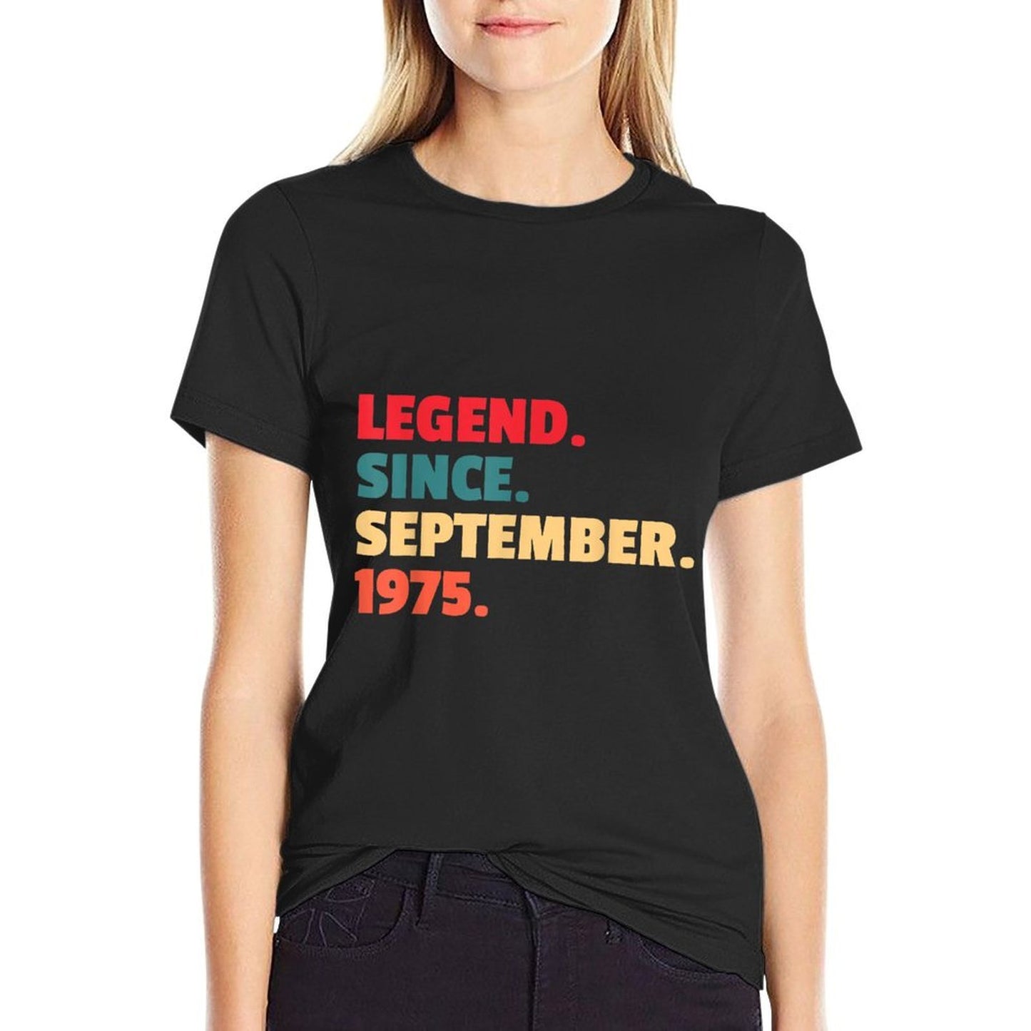 50th Birthday Legend Since September 1975 Retro Tagless Design T-Shirt