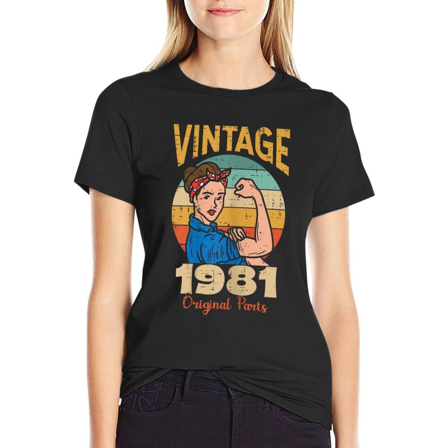 Vintage 1981 Rosie Riveter 40th Birthday Gift For Women Lightweight T-Shirt