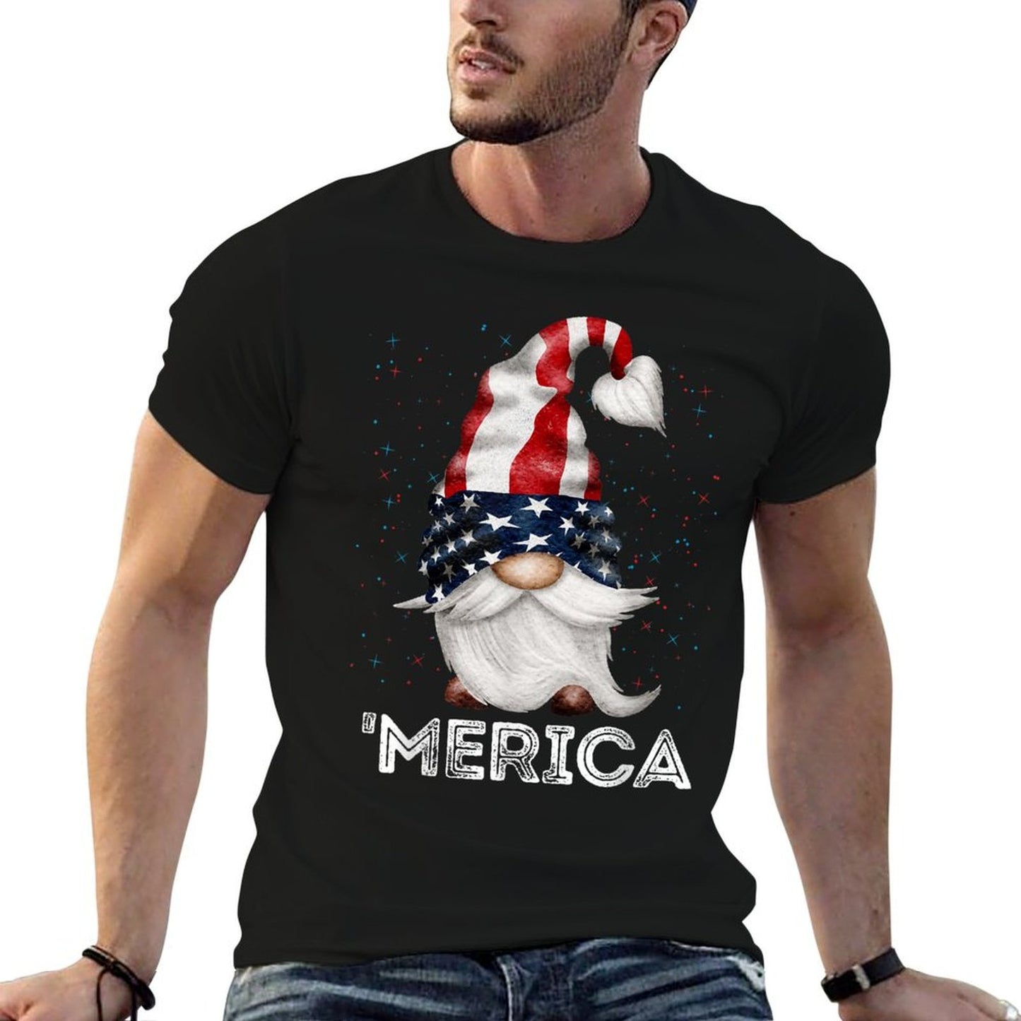 4th Of July Patriotic Gnome American Colored Gnome Quick-drying T-Shirt