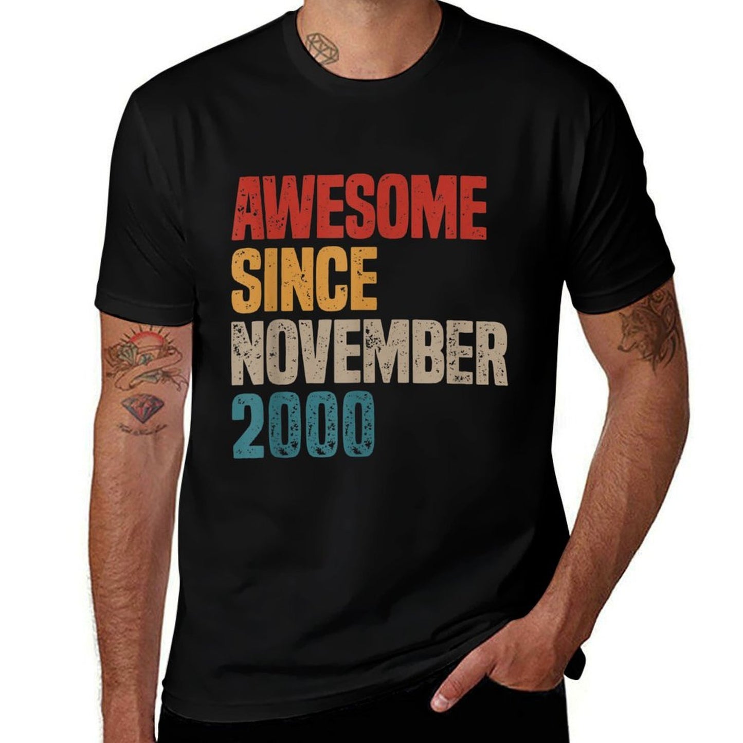 Vintage 2000 Birthday Born November 2000 21st Birthday Odor-resistant T-Shirt
