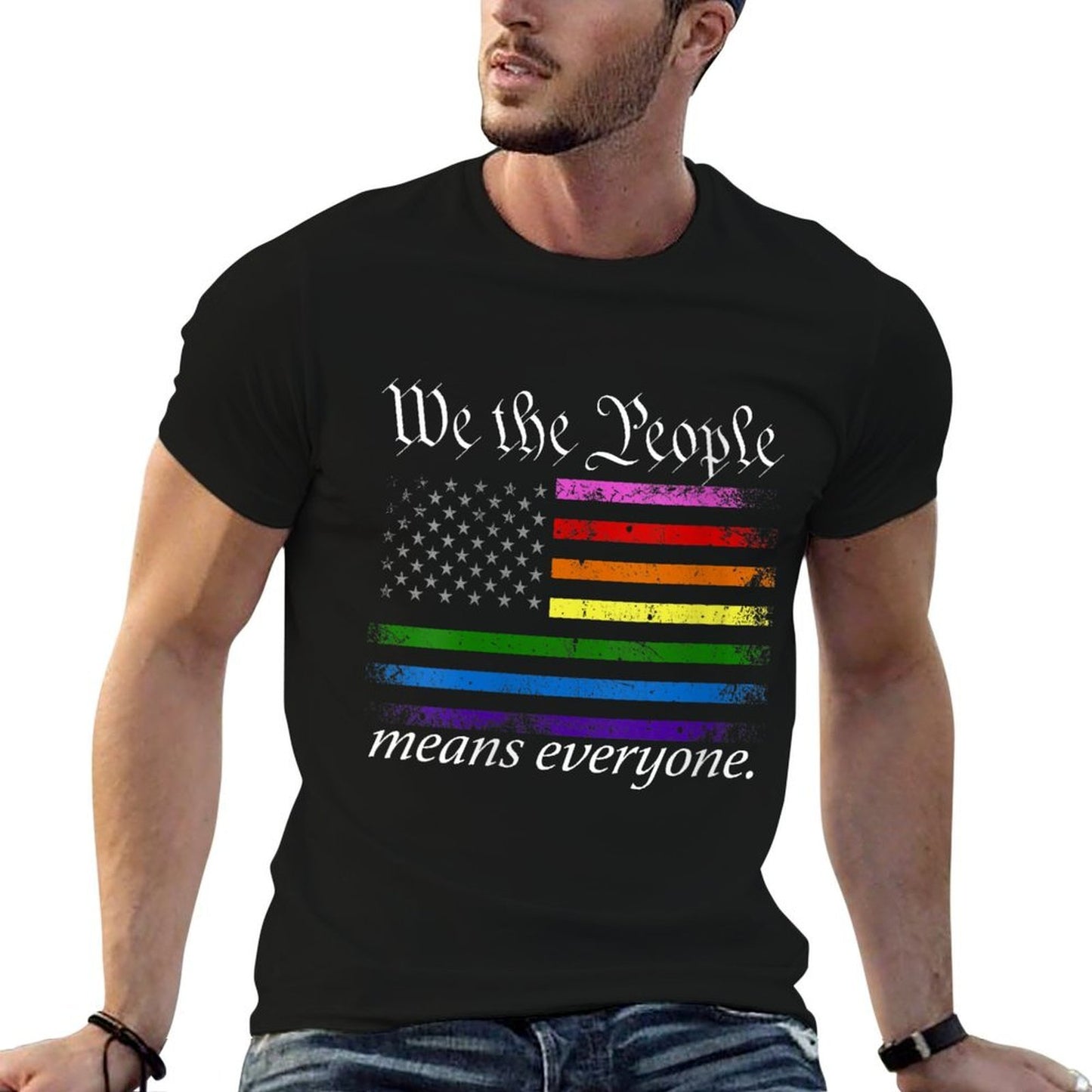 Womens We The People Means Everyone Usa Lgbt Equality Slim-fit Cut T-Shirt