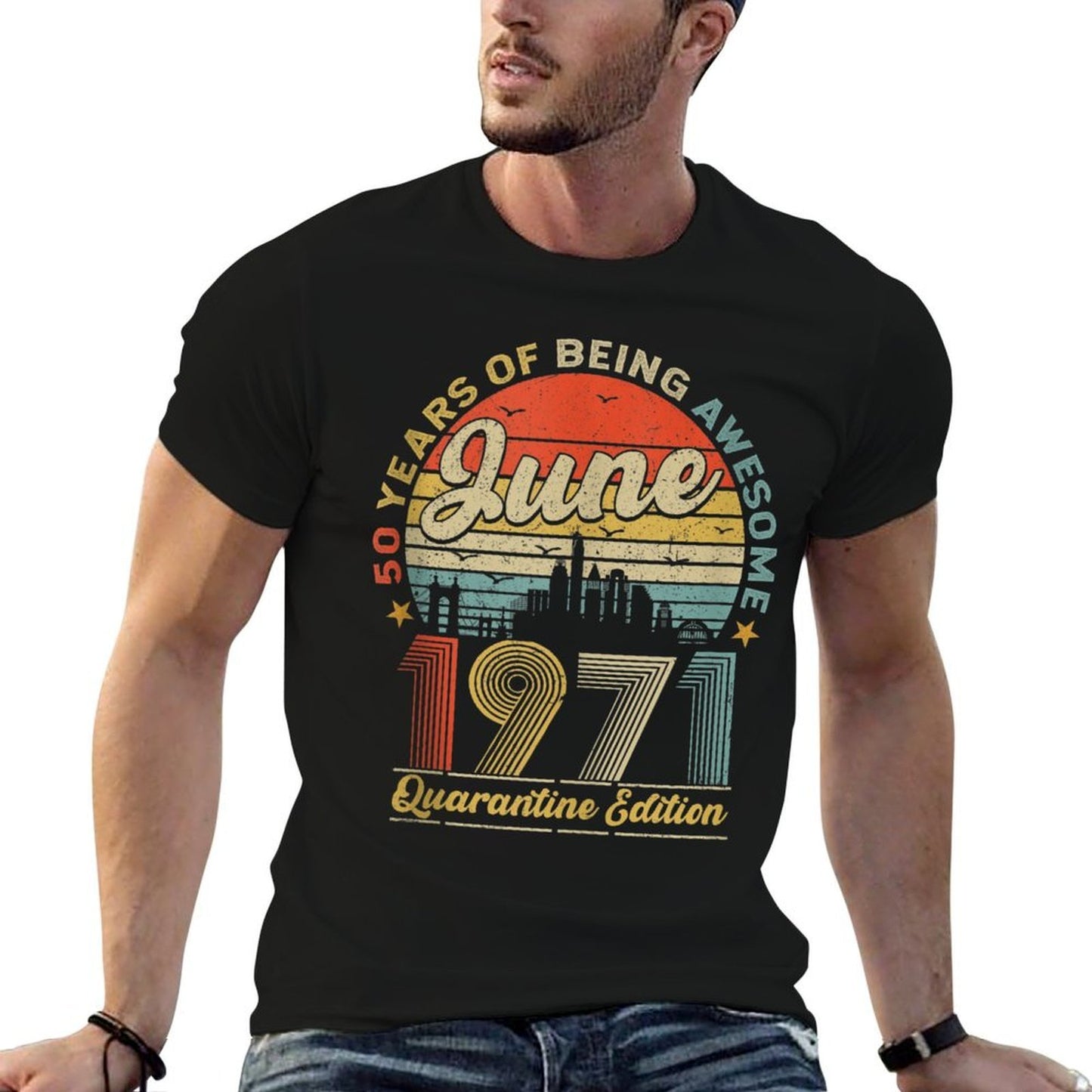 50th Birthday Decoration June 1971 Men Women 50 Years Old Eco-friendly Material T-Shirt