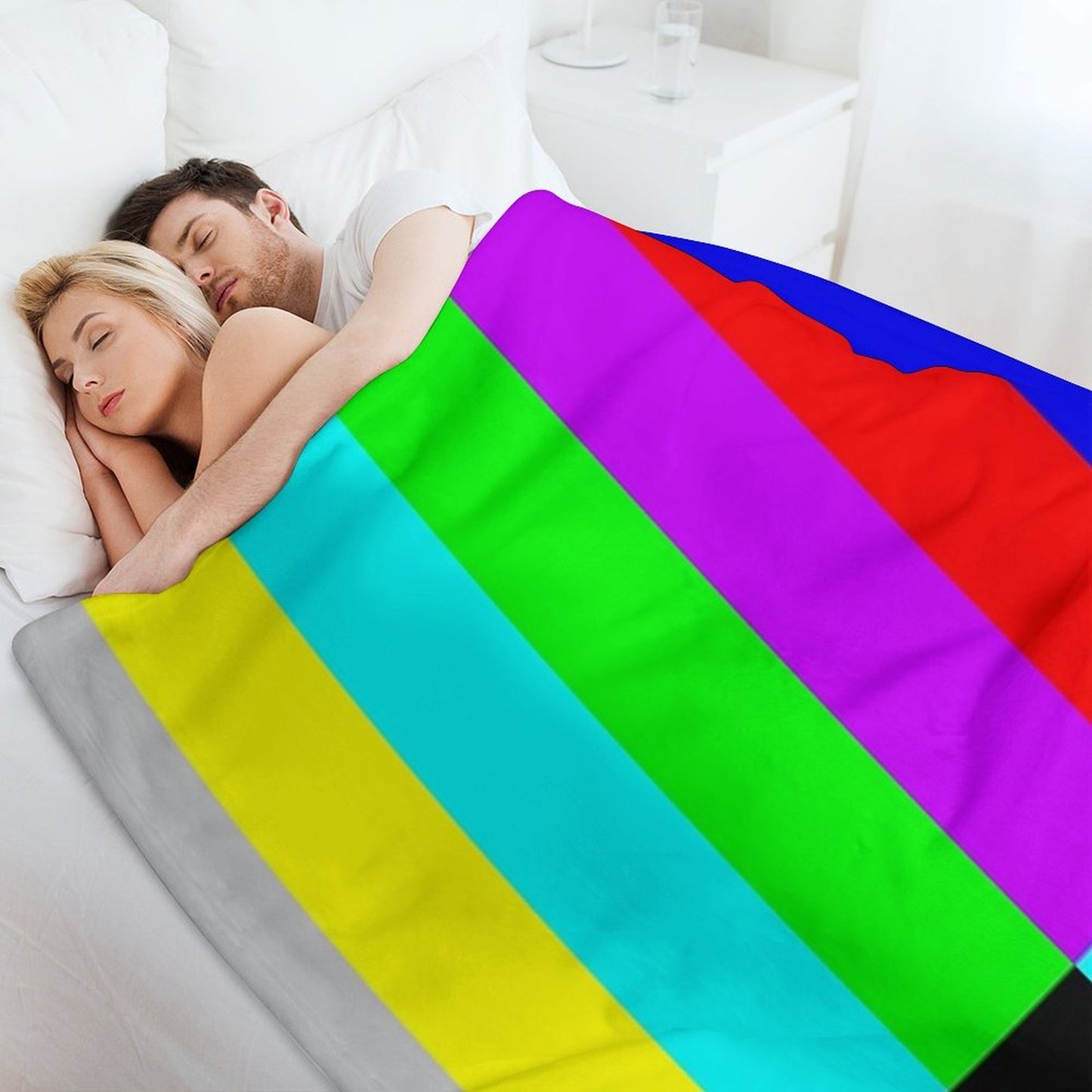 TV Color Bars White Background Velvety-soft Throw Blanket