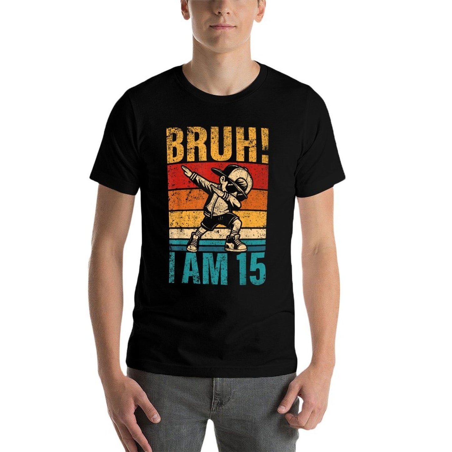 15 Year Old Birthday Dabbing Boy Bruh It's My 15th Birthday Durable T-Shirt