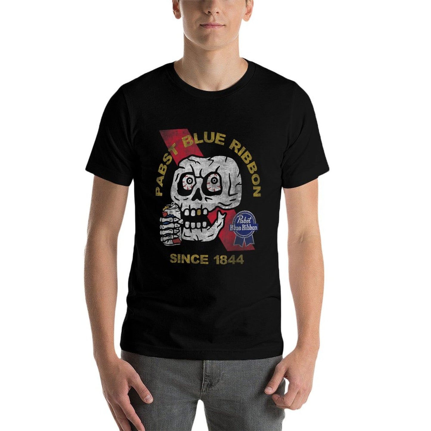 Weathered Pabst Beer Skull Since 1844 Moisture-wicking T-Shirt