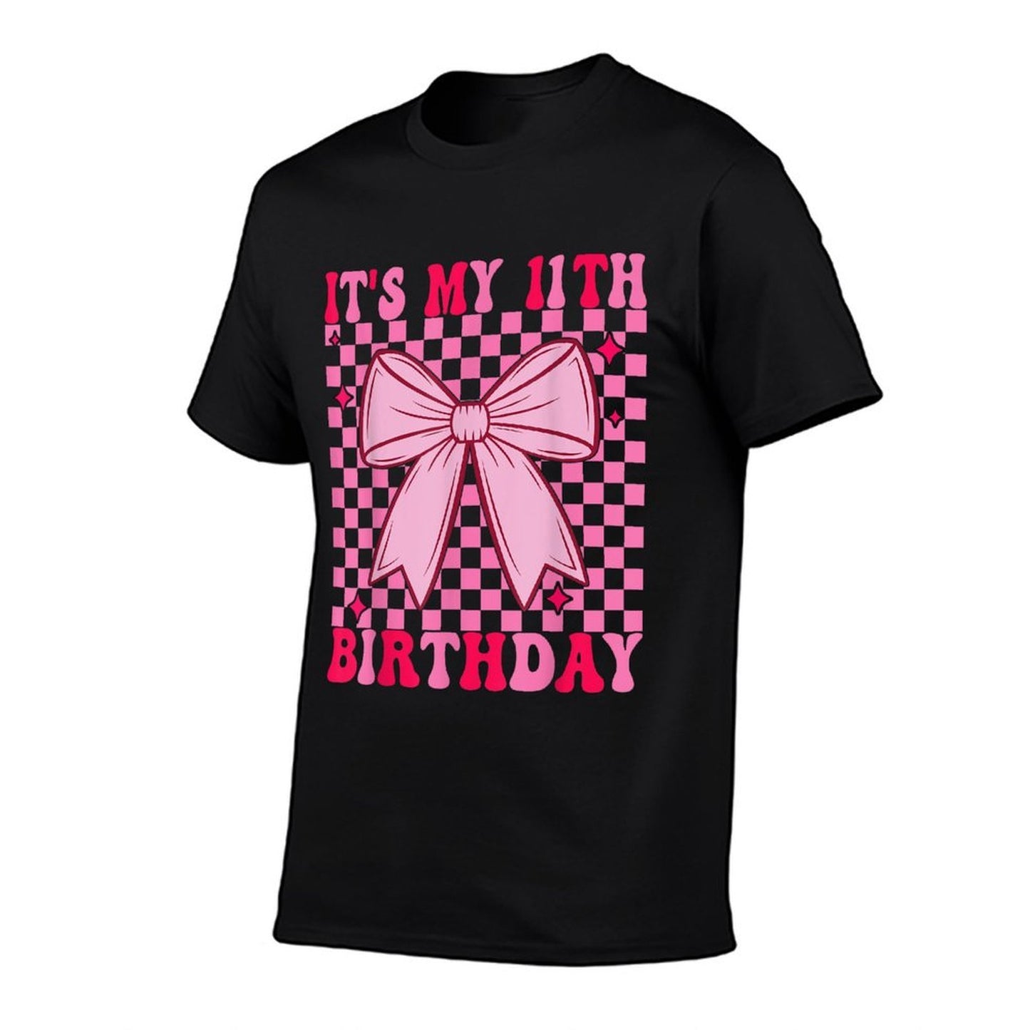 11th Coquette Themed Birthday Eleven Year Old Girl Bow Heathered Texture T-Shirt