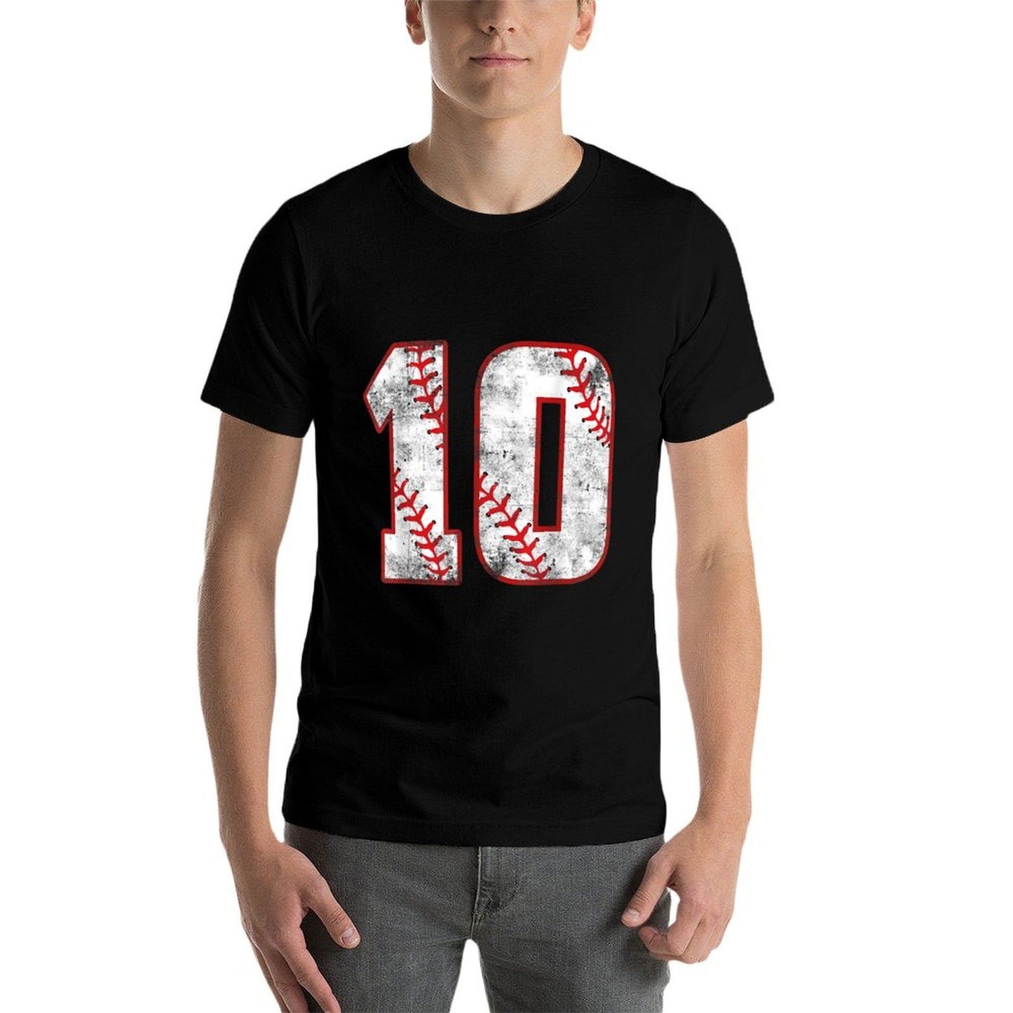 Vintage Baseball 10 Jersey Number Eco-friendly Material T-Shirt
