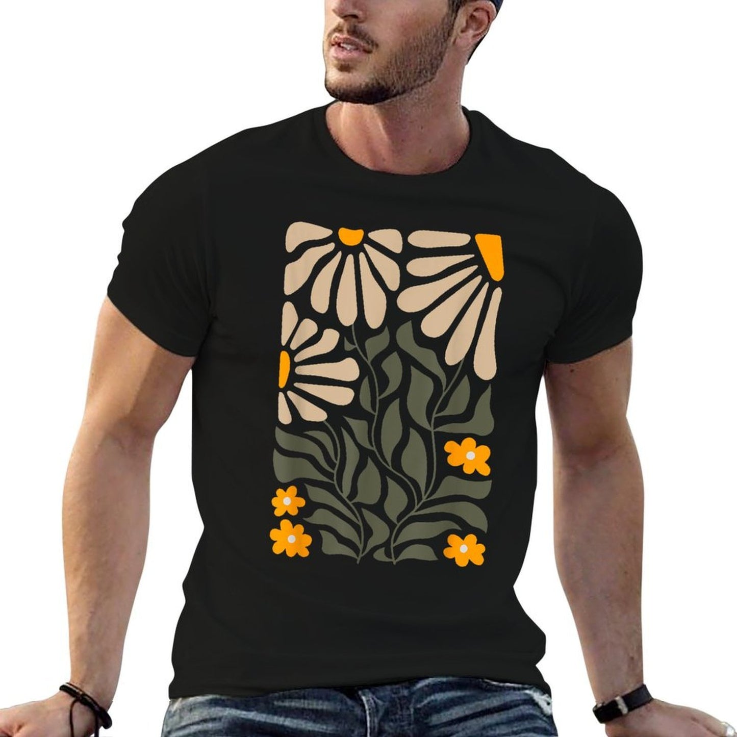 Vintage Matisse Style Wild Flowers High-quality Stitching T-Shirt
