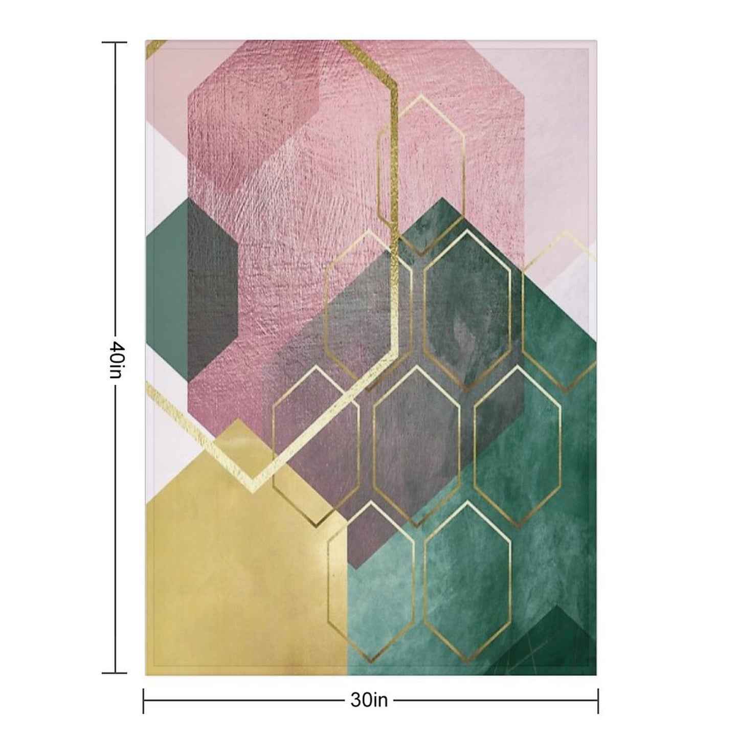 Emerald Green And Pink Geo No 3 Premium Throw Blanket