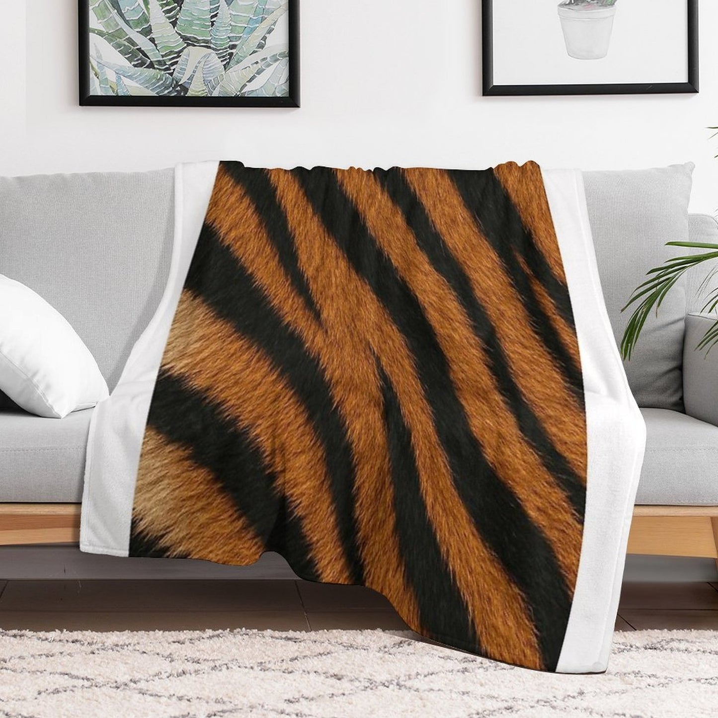 Tiger Skin Wrinkle-free Throw Blanket