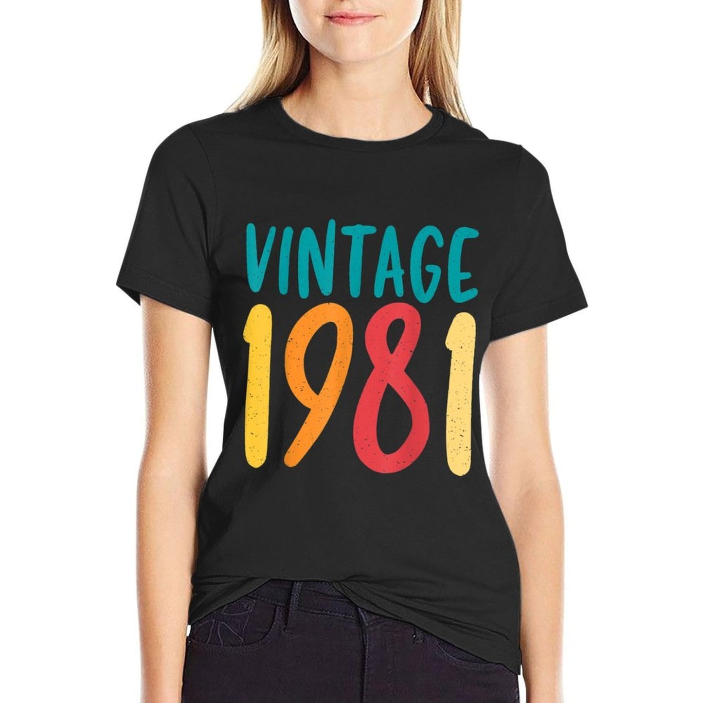 40th Birthday Retro 1981 Vintage Birthday Design High-quality Stitching T-Shirt