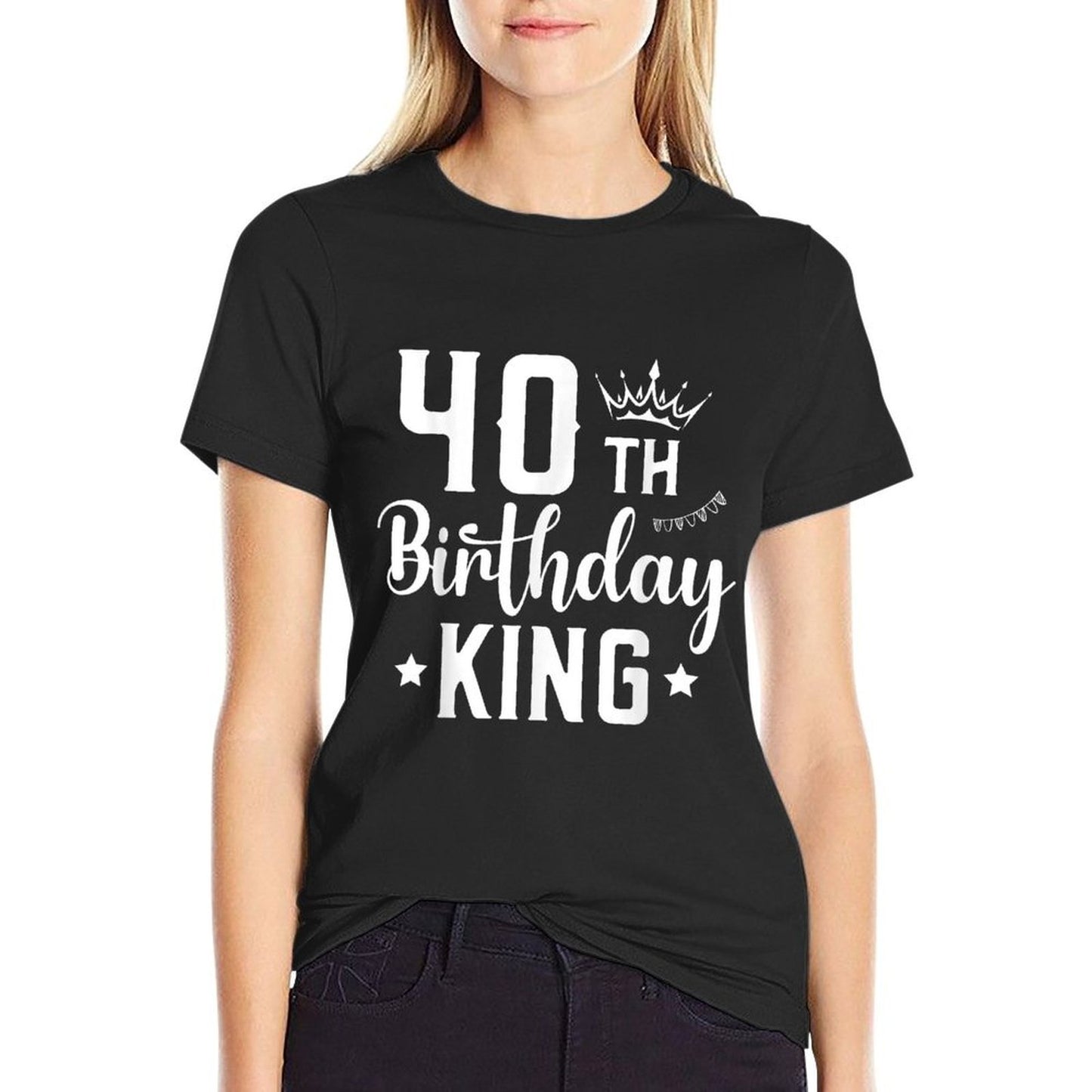 40 Year Old Birthday King Husband 40th Birthday Graphic-printed T-Shirt