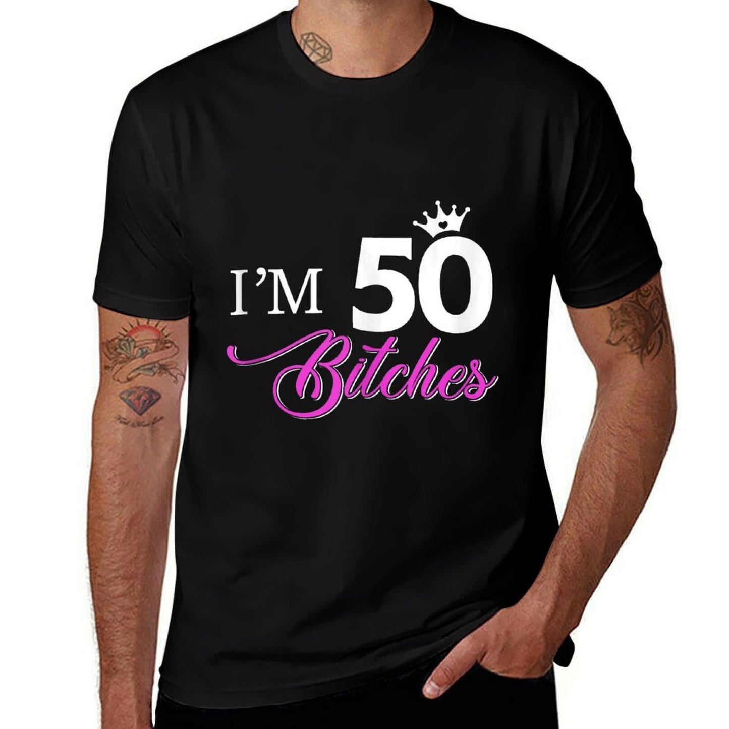 Womens Forty Years Old Birthday I'm 50 Bitches Women 50th Moisture-wicking T-Shirt