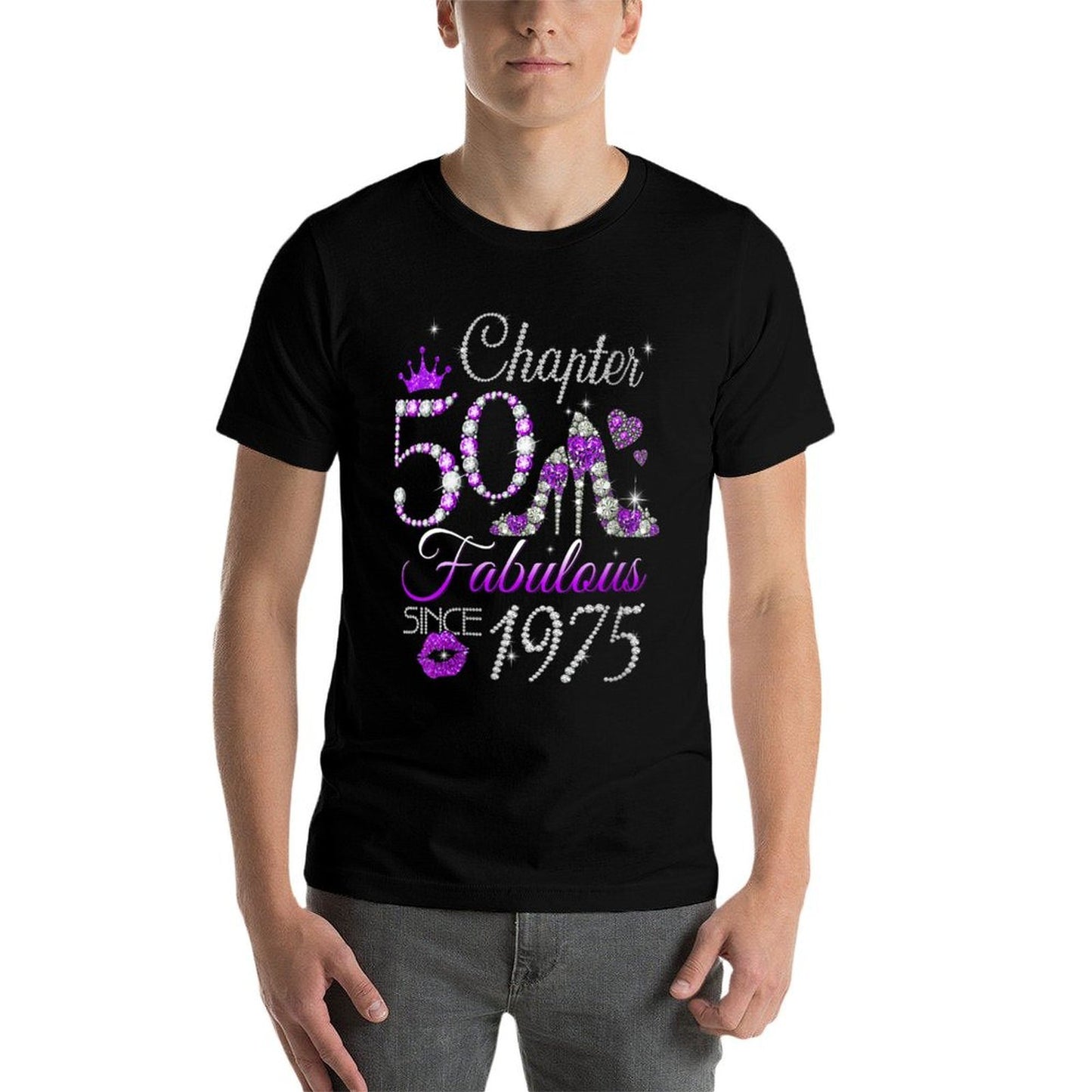 Womens Chapter 50 Fabulous Since 1975 50th Birthday Queen Diamond Versatile T-Shirt