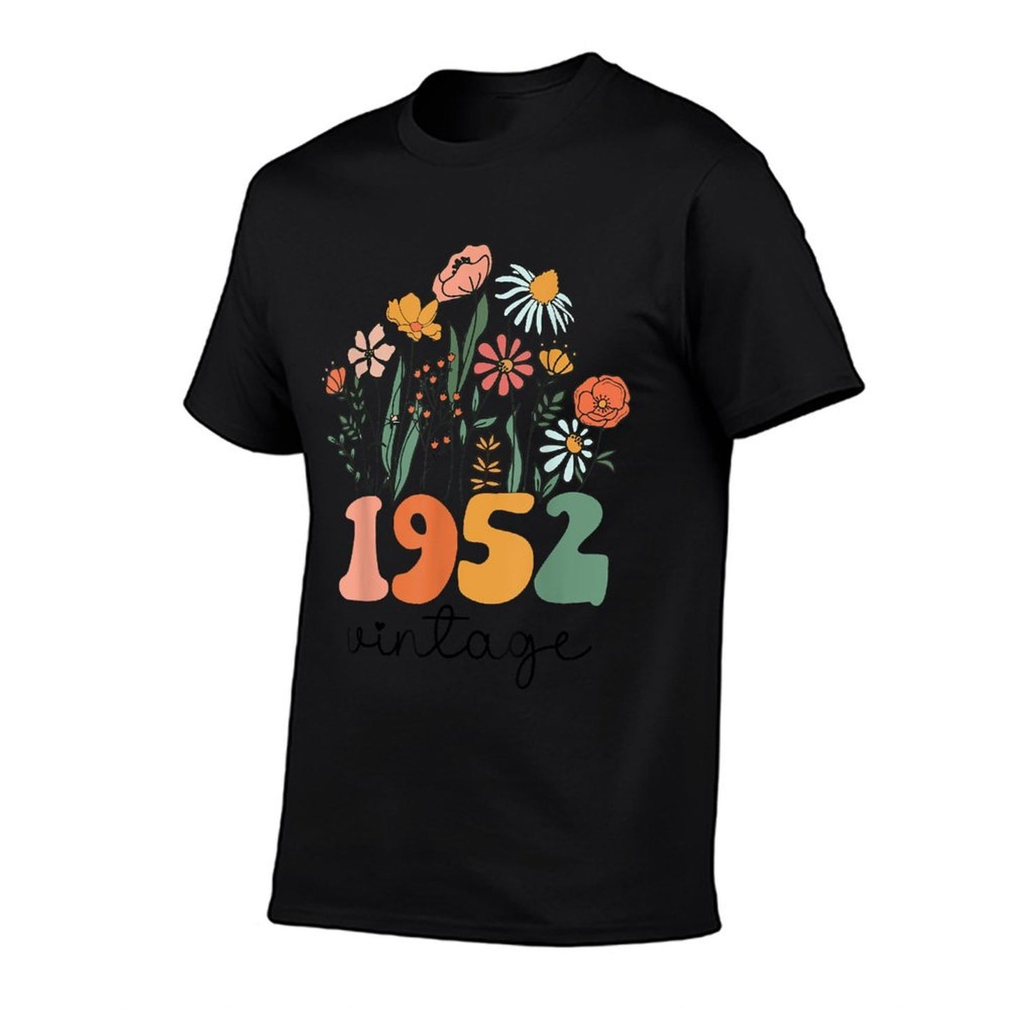 73 Years Old Vintage 1952 73rd Women Birthday Wildflower Summer-ready Fabric T-Shirt