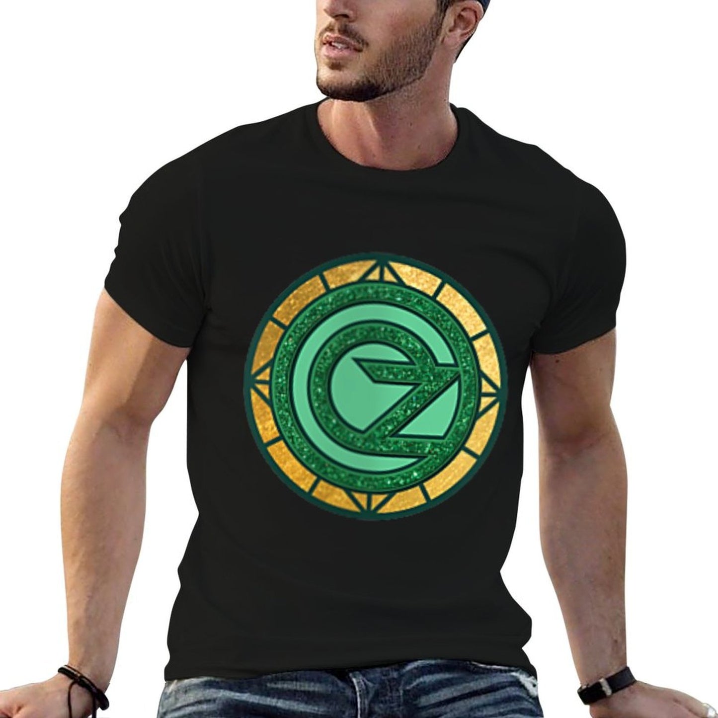 Womens Wicked Emerald City Front & Back V-Neck Cotton T-Shirt