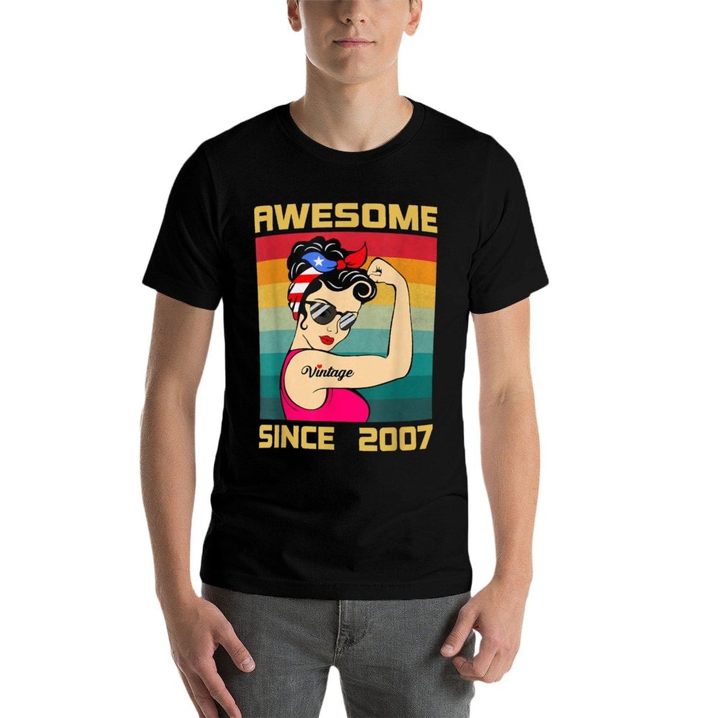 18 Years Old Women Birthday Gifts Vintage Awesome Since 2007 Soft T-Shirt