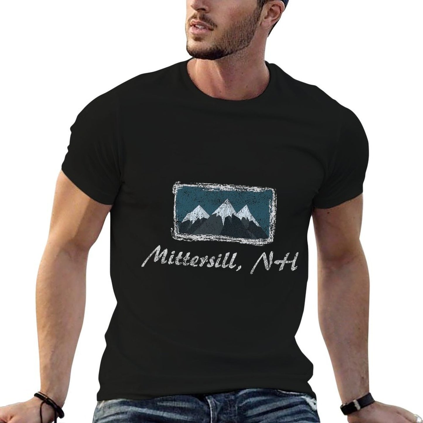 Vintage Mittersill New Hampshire Winter Skiing Odor-resistant T-Shirt