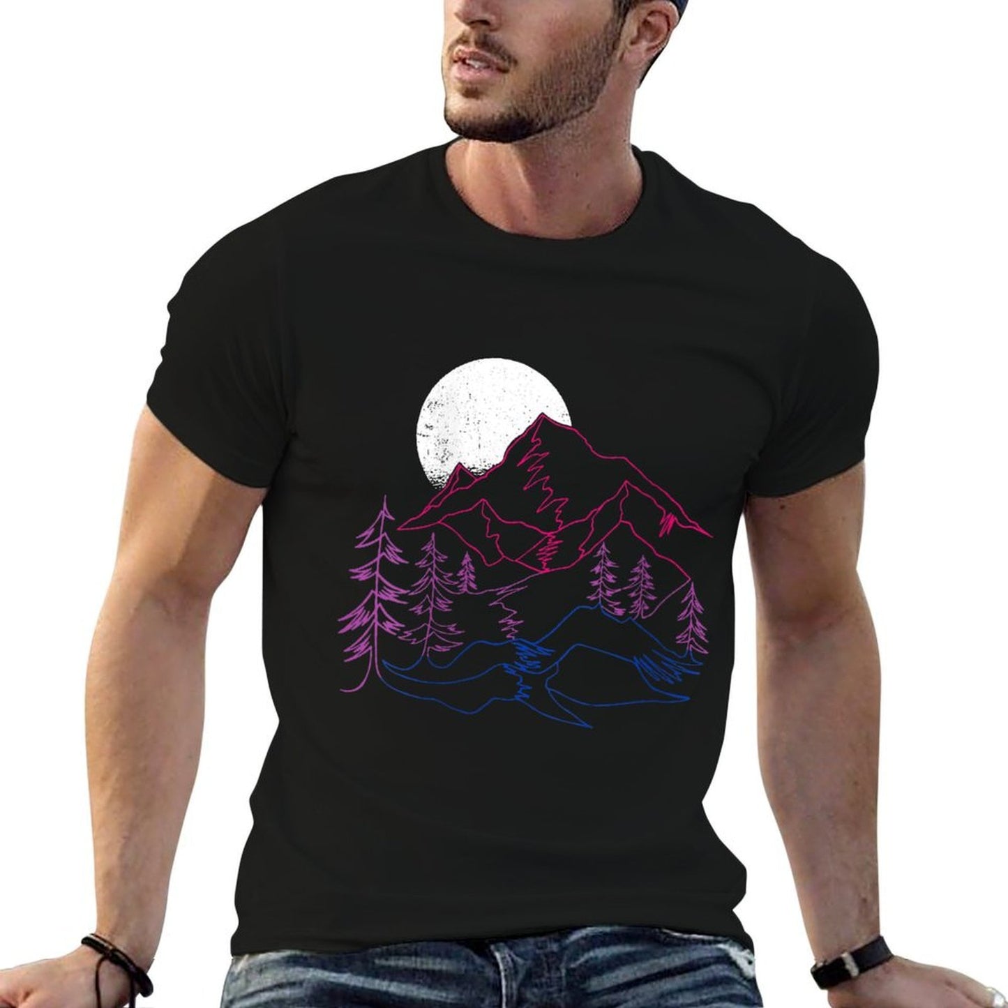 Womens Subtle Bisexual Landscape Bisexuality Bi Ally LGBT Pride Quick-drying T-Shirt