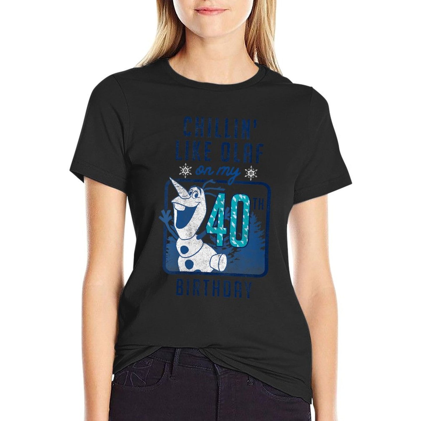 Womens Disney Frozen Chillin' Like Olaf On My 40th Birthday Soft T-Shirt