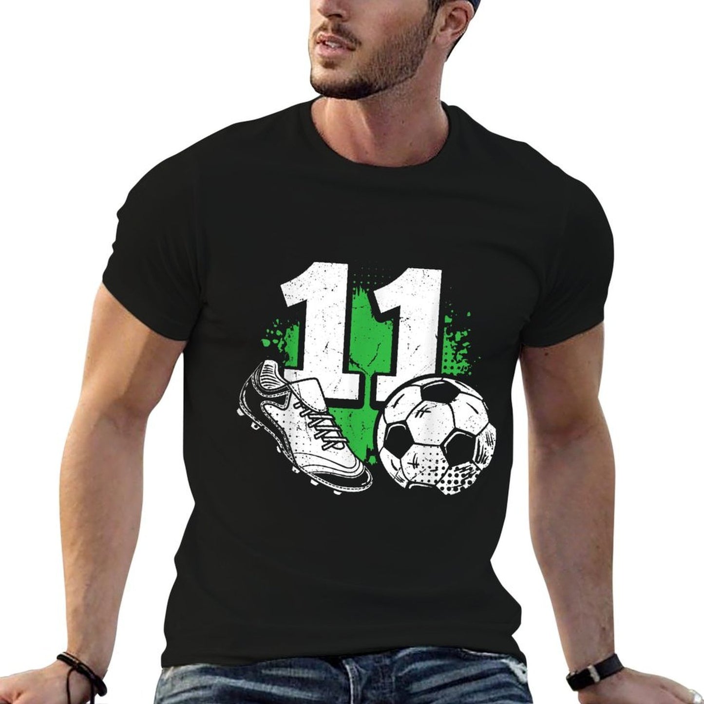 11th Birthday Boy Soccer Player Football 11 Years Old Durable T-Shirt