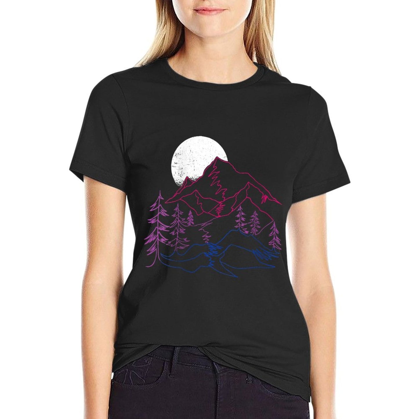 Womens Subtle Bisexual Landscape Bisexuality Bi Ally LGBT Pride Quick-drying T-Shirt