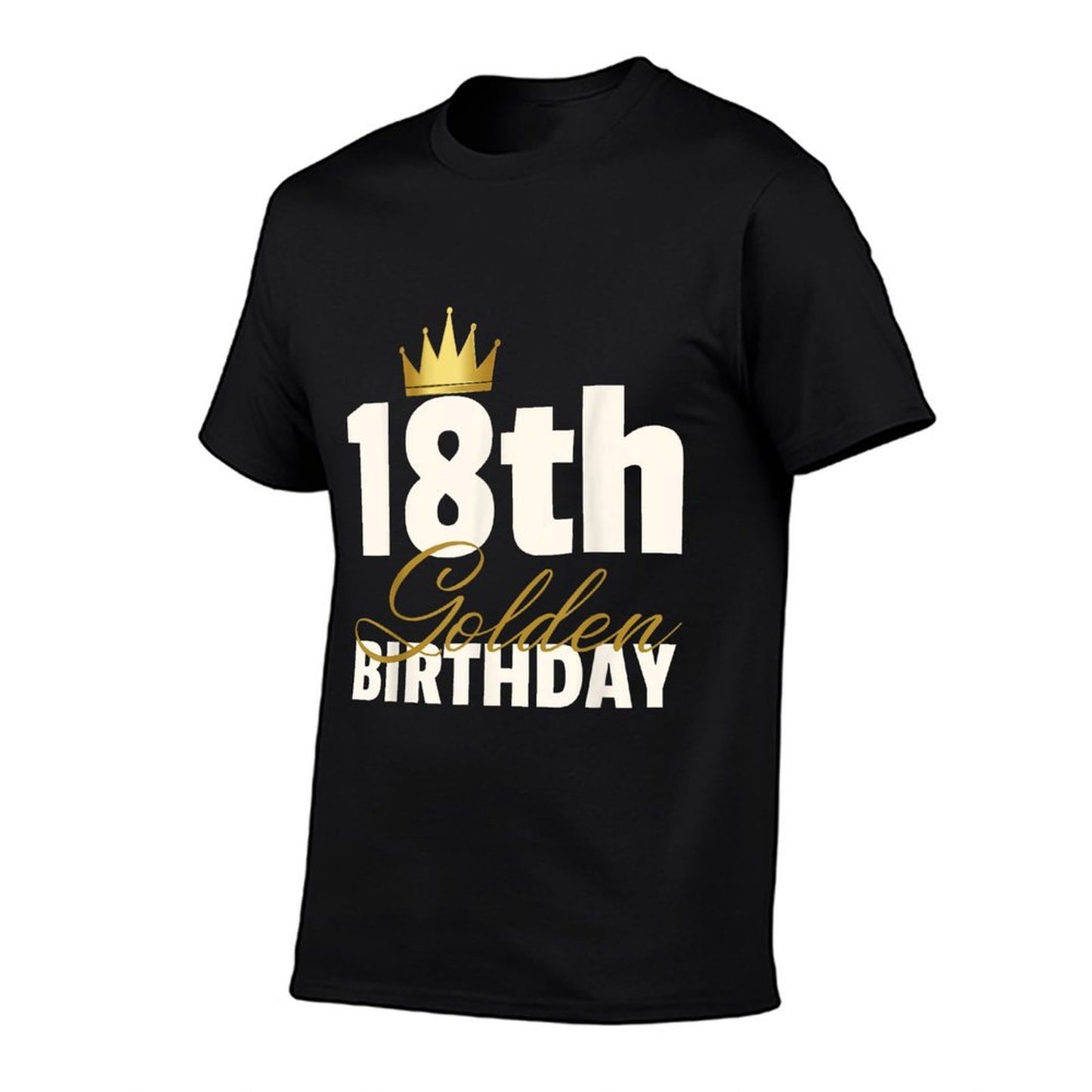 18th Golden Birthday Year Age Crown Oversized Silhouette T-Shirt
