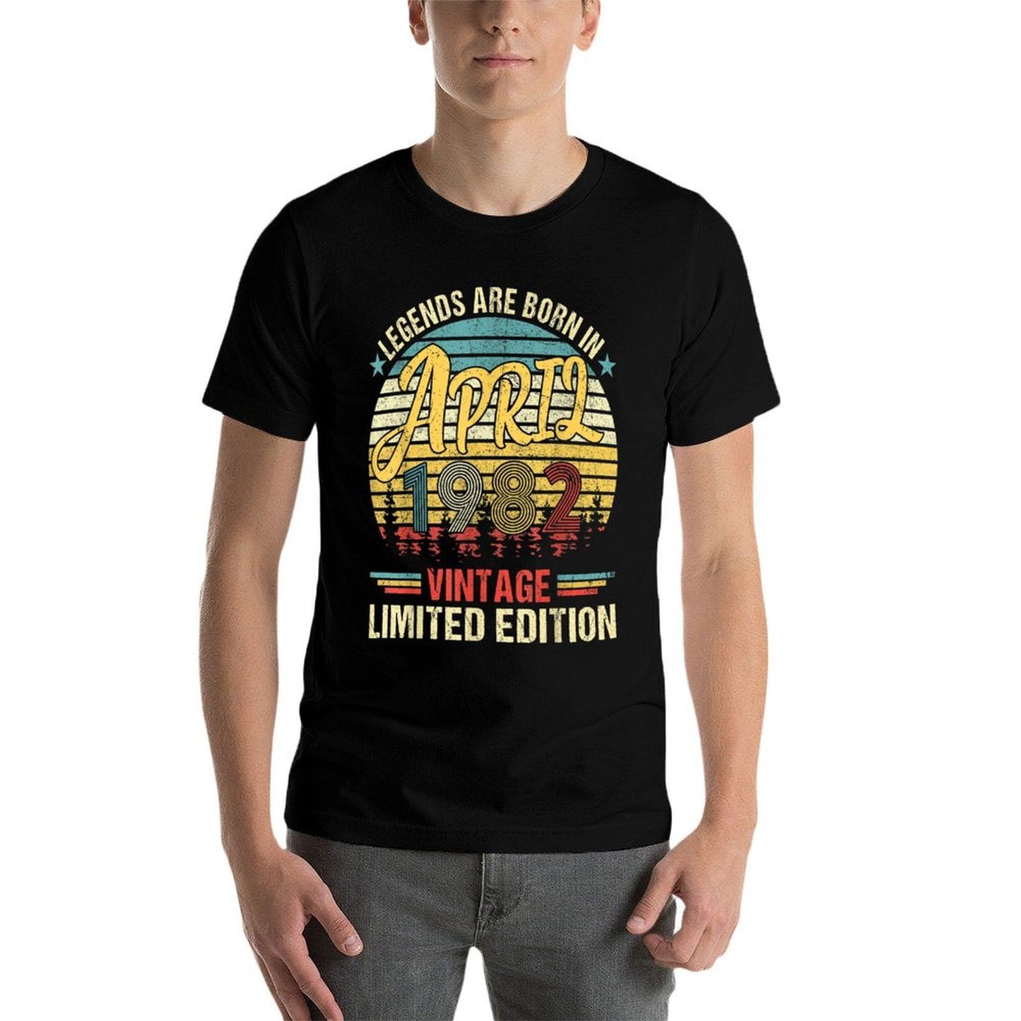 Vintage Born In April 1982 40th Birthday Breathable T-Shirt