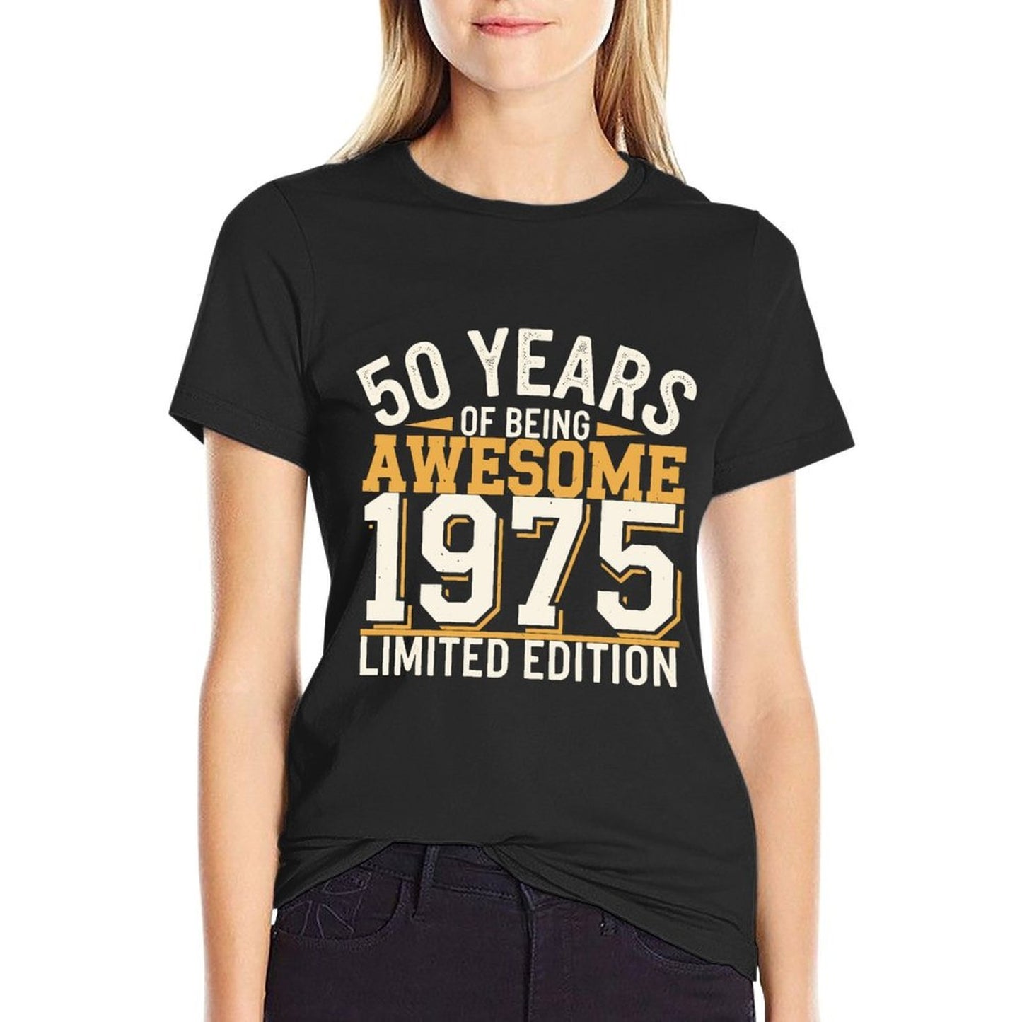 50 Year Birthday Decorations Men Gag 50yr 1975 50th Birthday Trendy Pattern T-Shirt