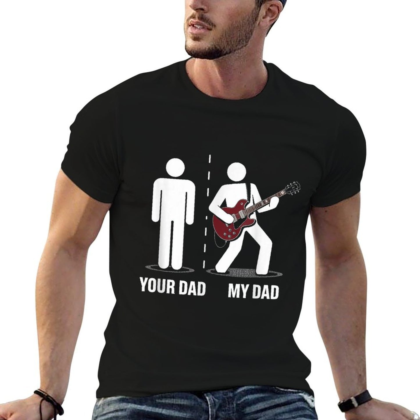 Your Dad My Dad Funny Father Music Guitar Player Humor Eco-friendly Material T-Shirt