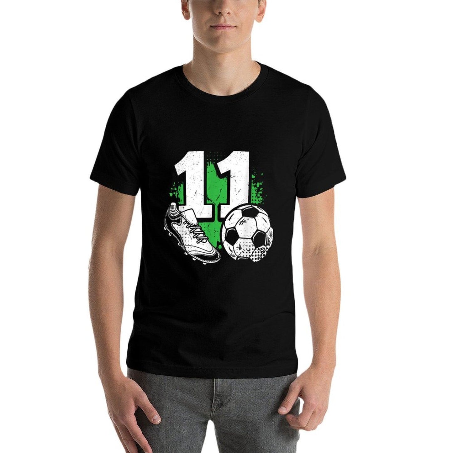 11th Birthday Boy Soccer Player Football 11 Years Old Durable T-Shirt