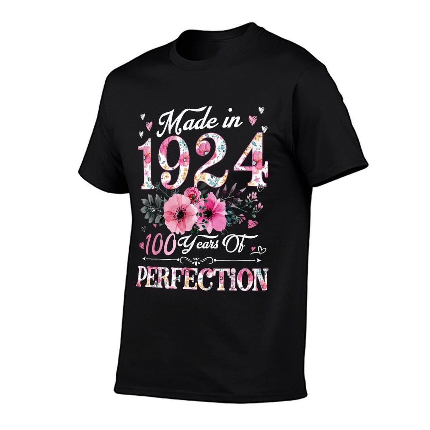 100 Year Old Made In 1924 Floral 100th Birthday Gifts Women Quick-drying T-Shirt