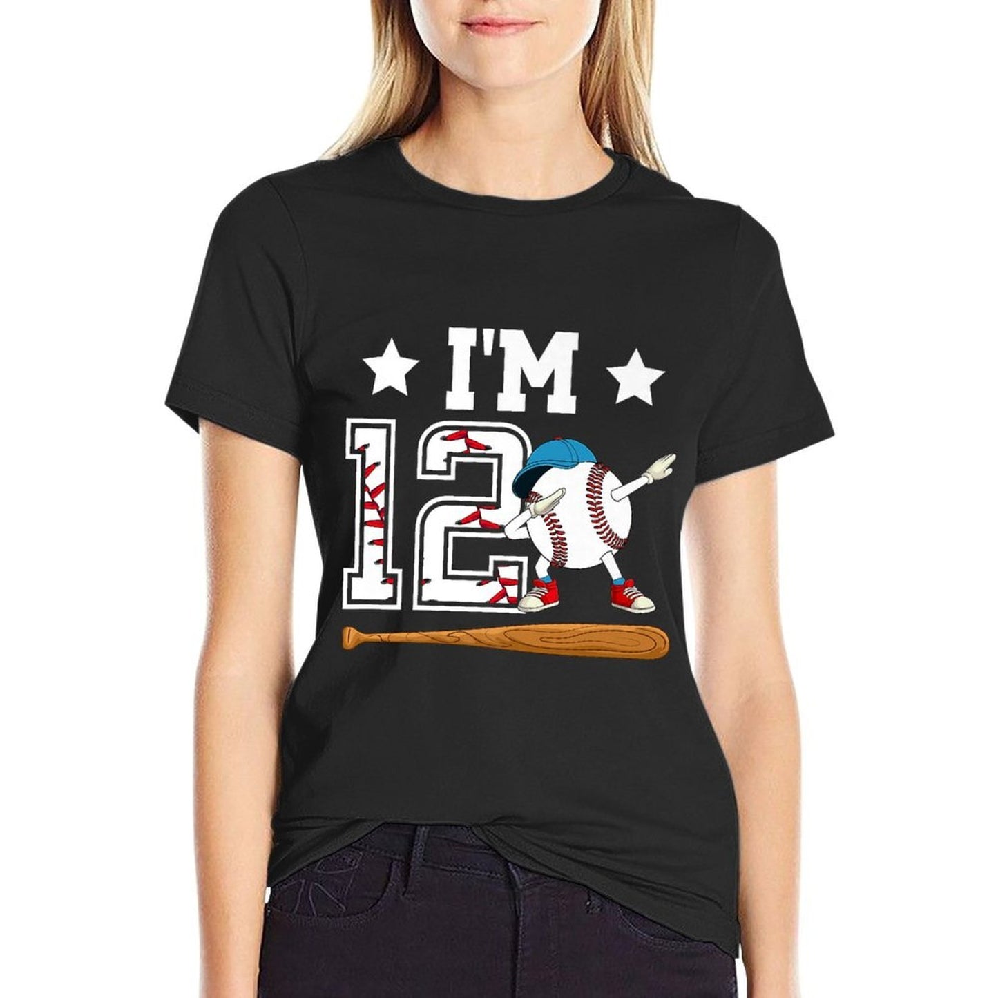 12th Baseball Birthday Twelve Year Old Baseball Player Premium Relaxed-fit T-Shirt