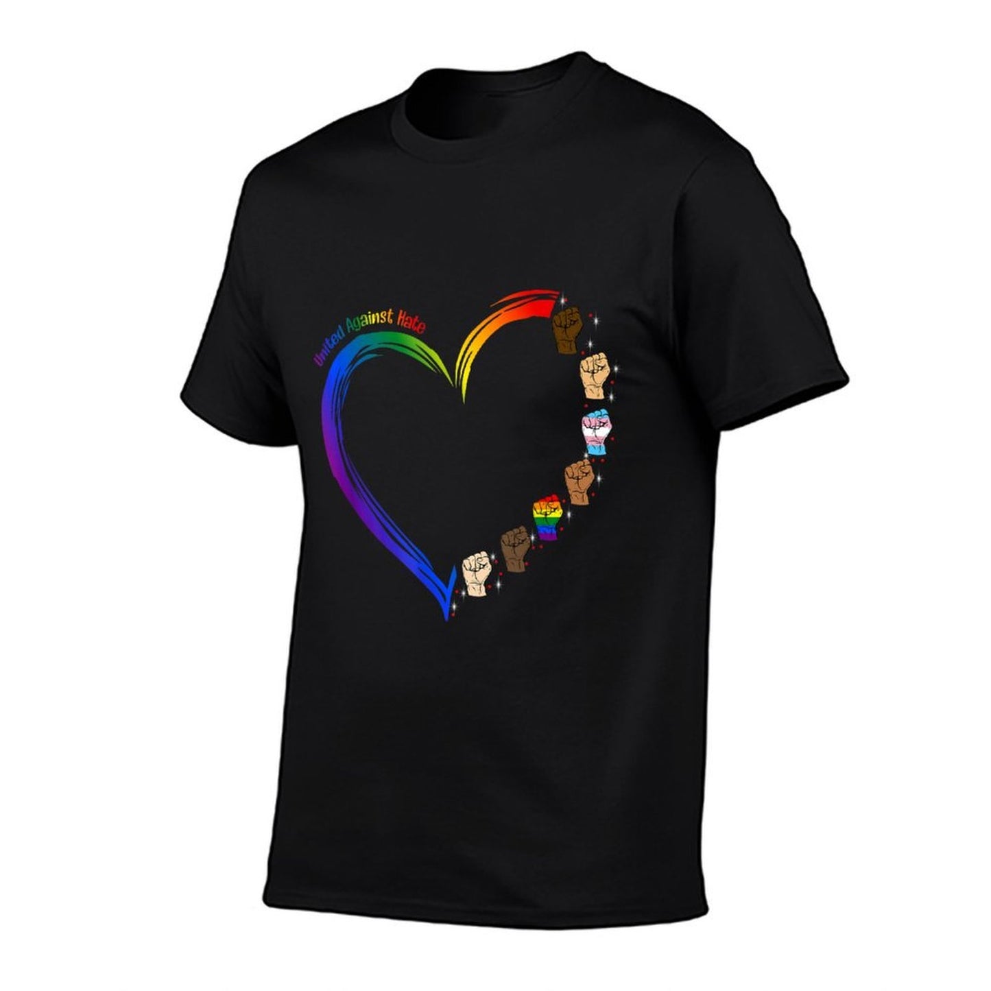 United Against Hate LGBT Pride Black Melanin Heart Rainbow Classic T-Shirt