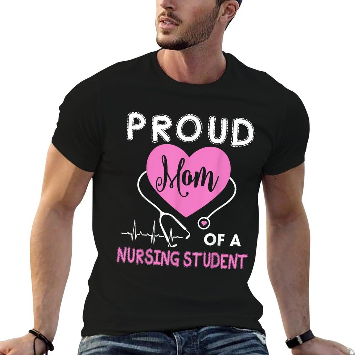 Womens Proud Mom Of A Nursing Student Nurse Gifts Summer-ready Fabric T-Shirt