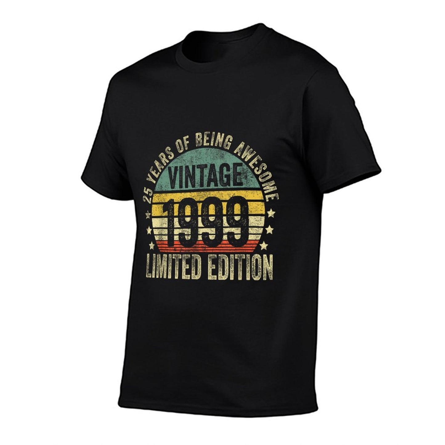 25 Year Old Gifts Vintage 1999 Limited Edition 25th Birthday Ribbed Collar T-Shirt