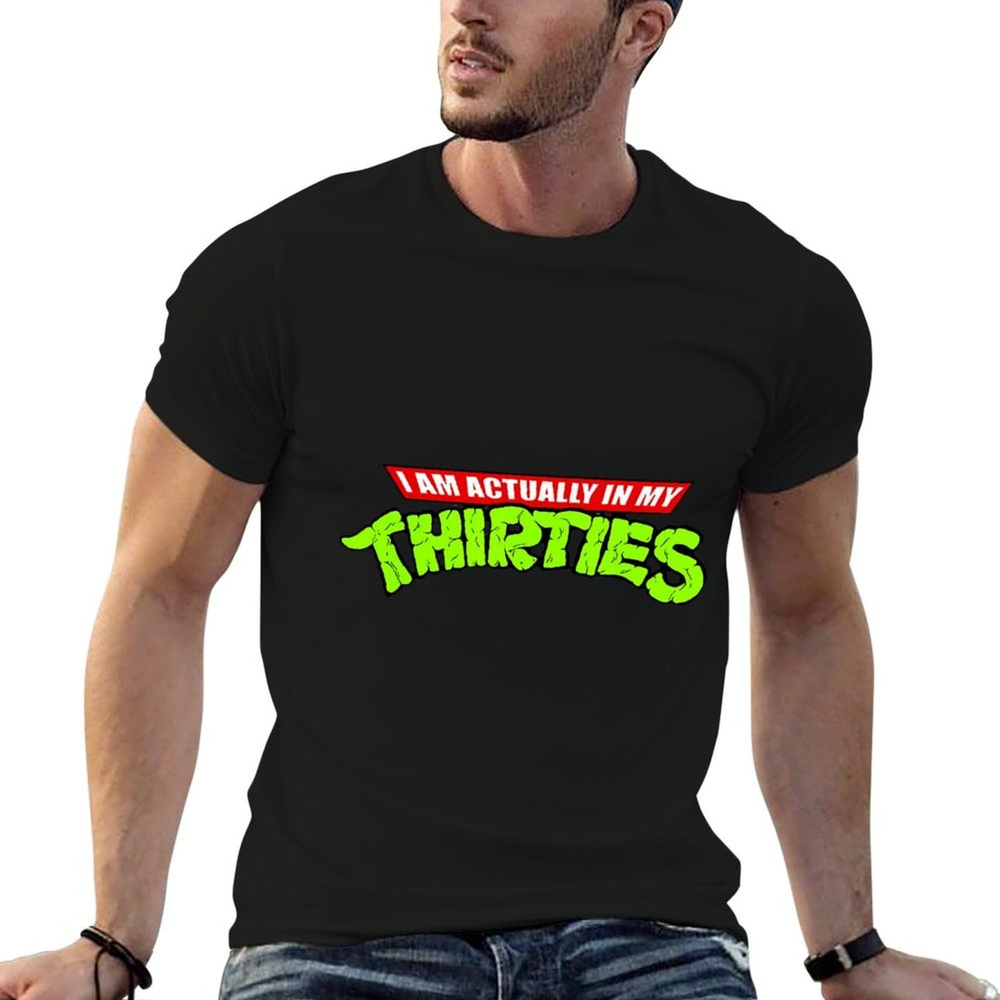 Vintage Quote Funny Actually In My Thirties Retro Meme Eco-friendly Material T-Shirt