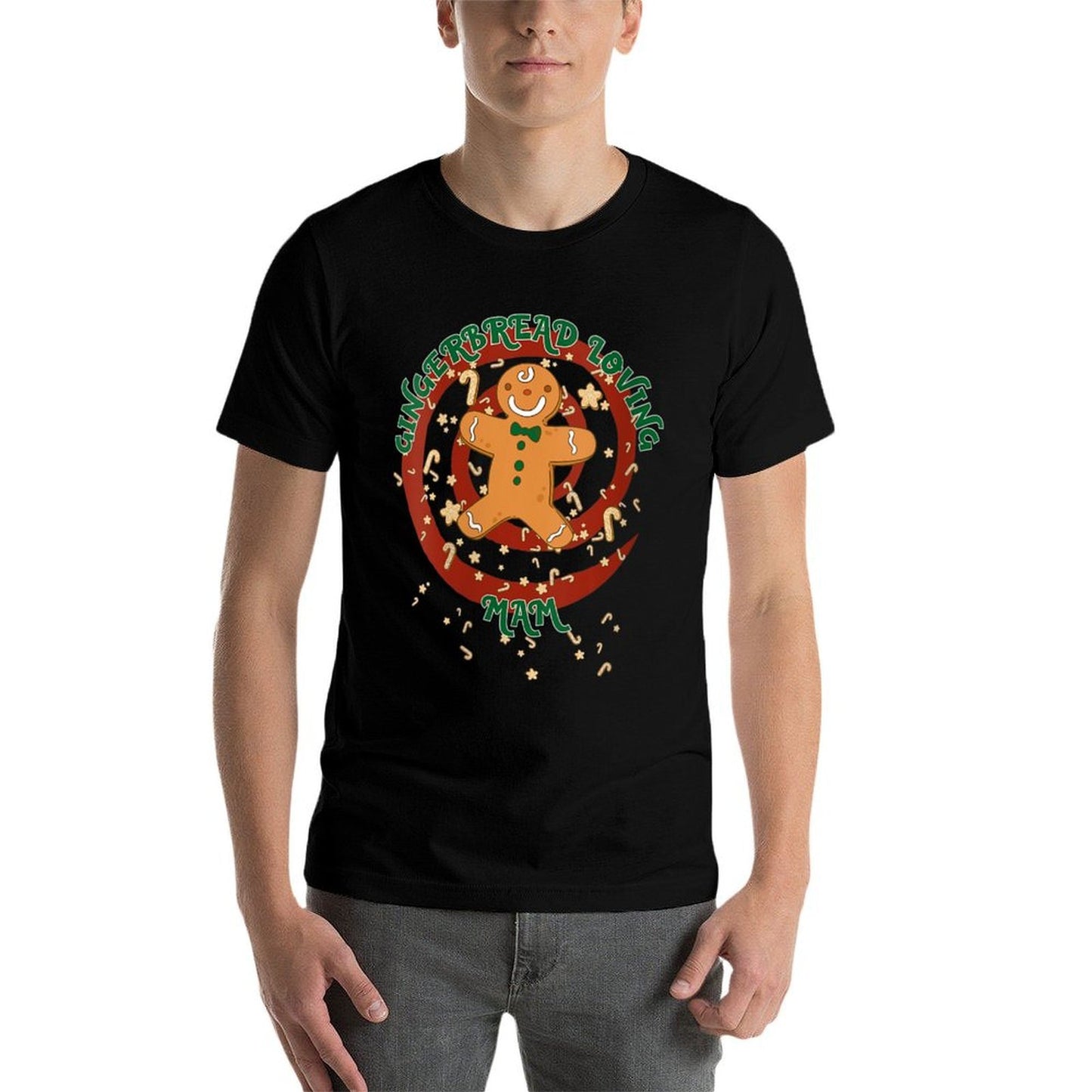 Womens Mam Family Cute Gingerbread Funny Christmas Eco-friendly Material T-Shirt