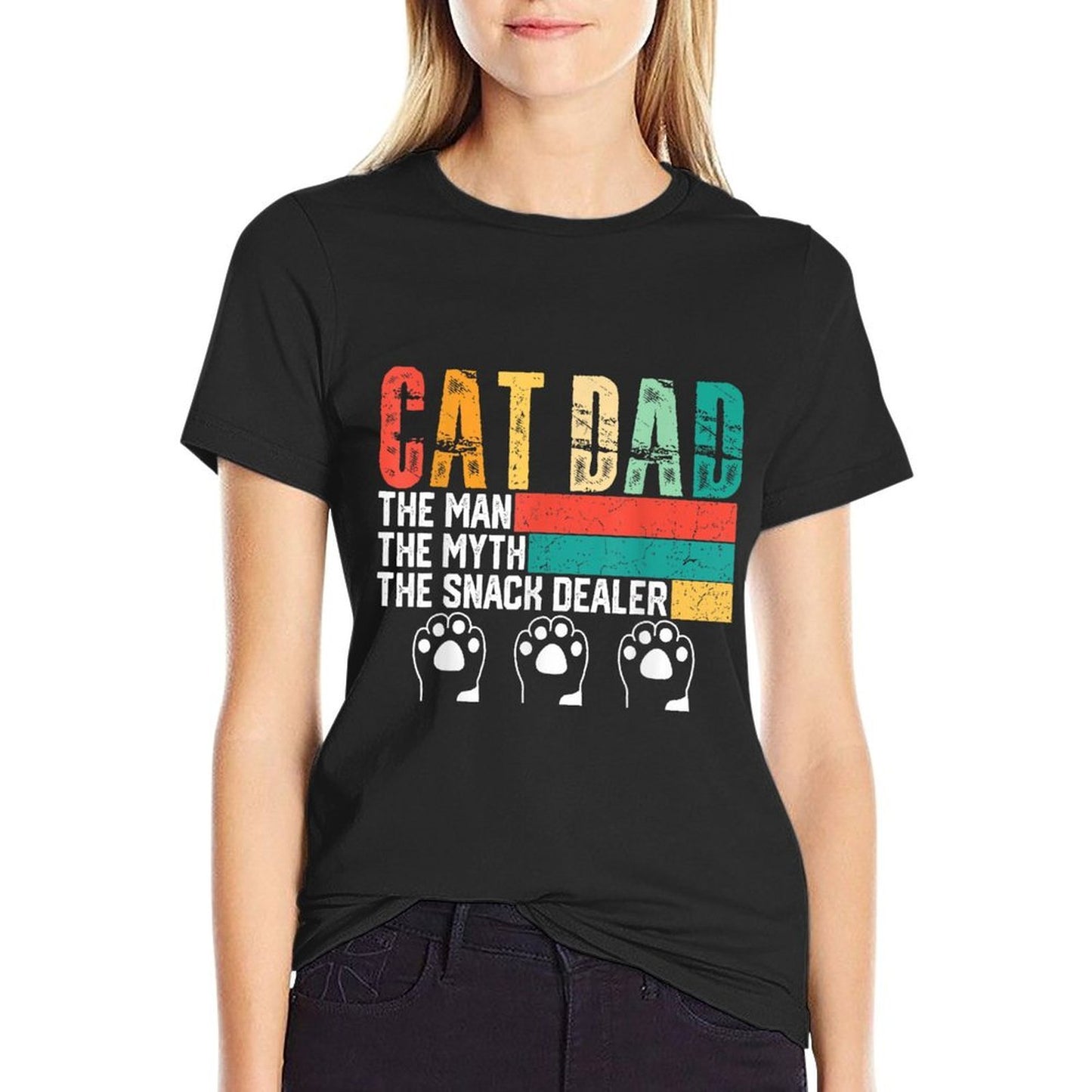 Vintage Cat Dad The Man The Myth Snack Dealer Father Day Affordable Price T-Shirt