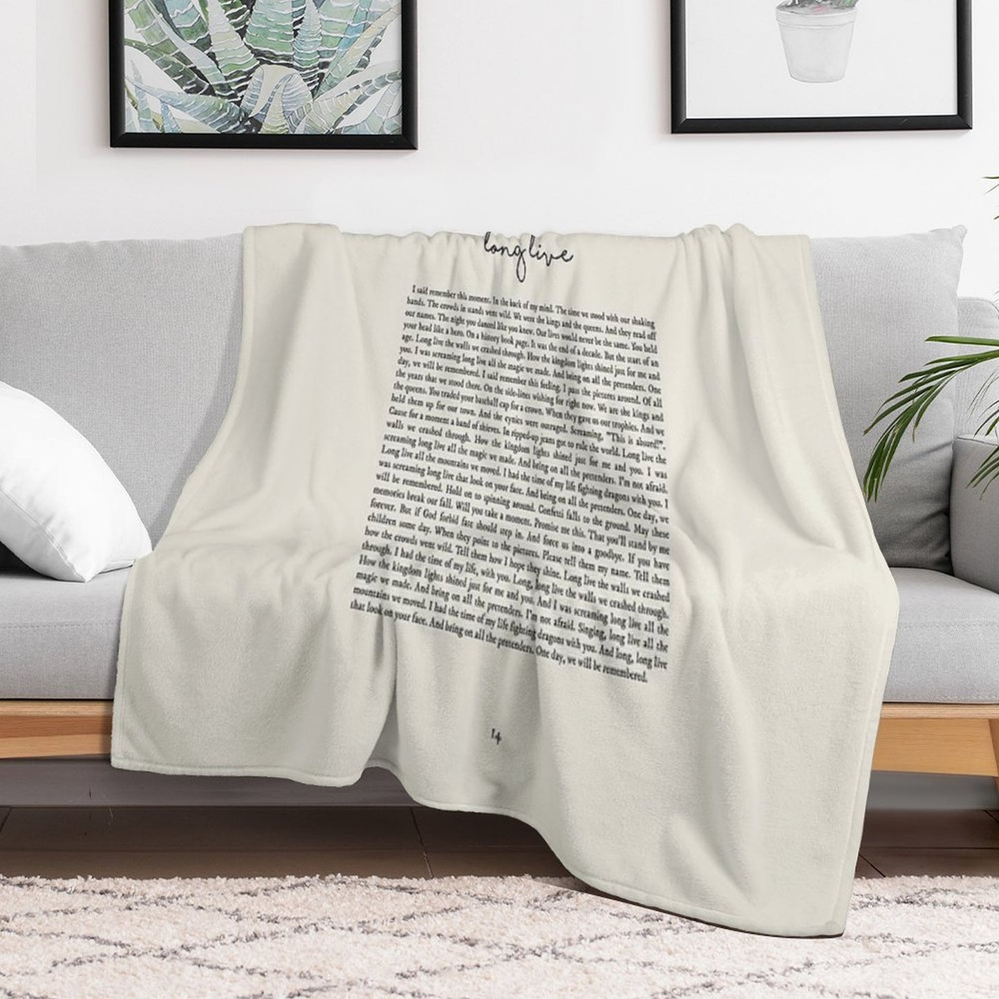 Long Live Lyrics Durable Throw Blanket