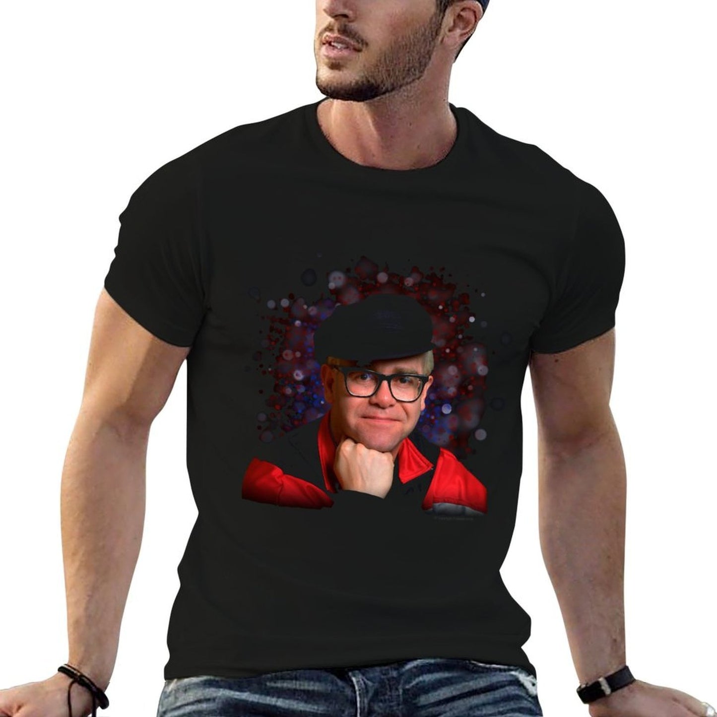 TV Times Elton John Smile Polyester Blend T-Shirt