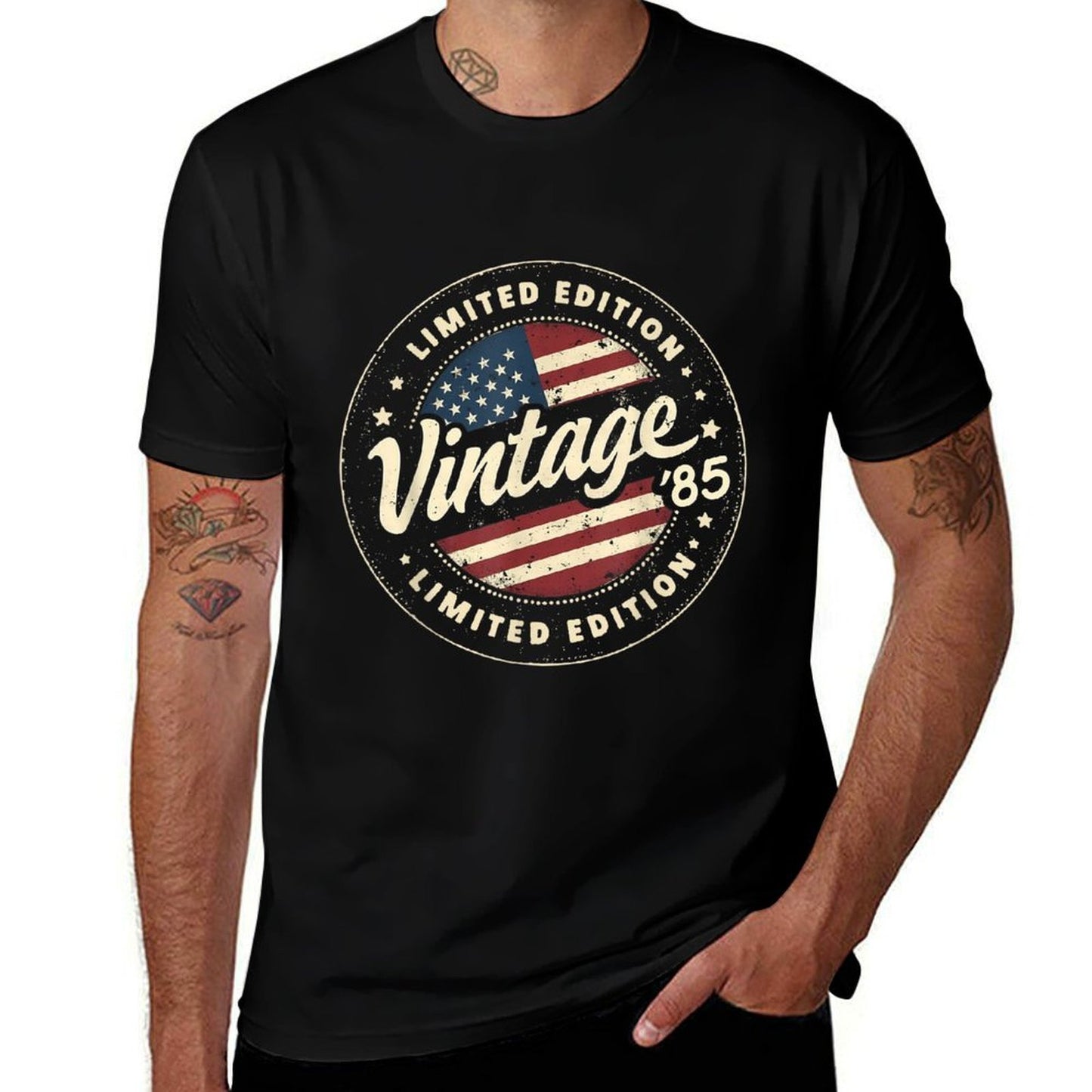 Vintage 40th Birthday Men Born 1985 40 Years Old Bday Mens Slim-fit Cut T-Shirt