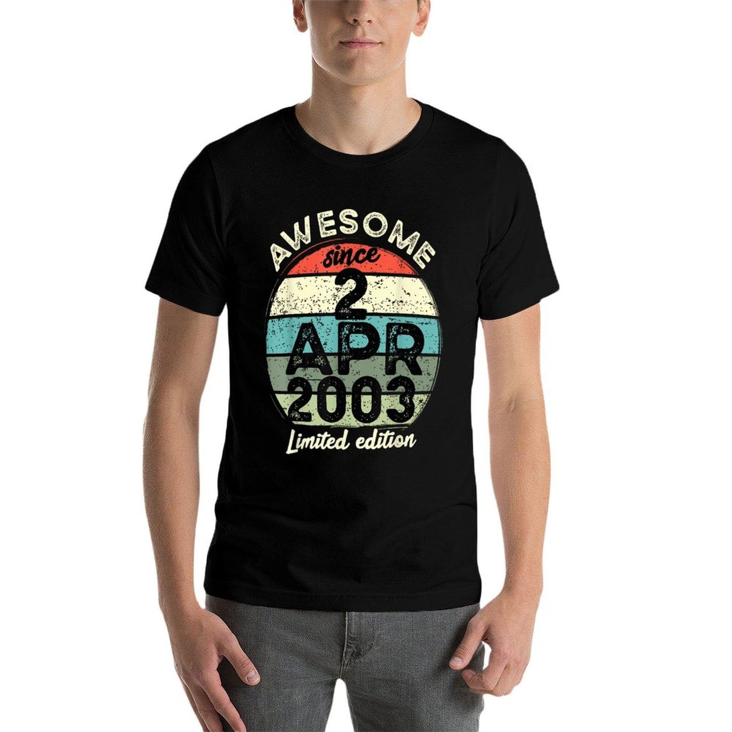 20 Year Old Birthday 2 April 2003 20th Birthday Affordable Price T-Shirt