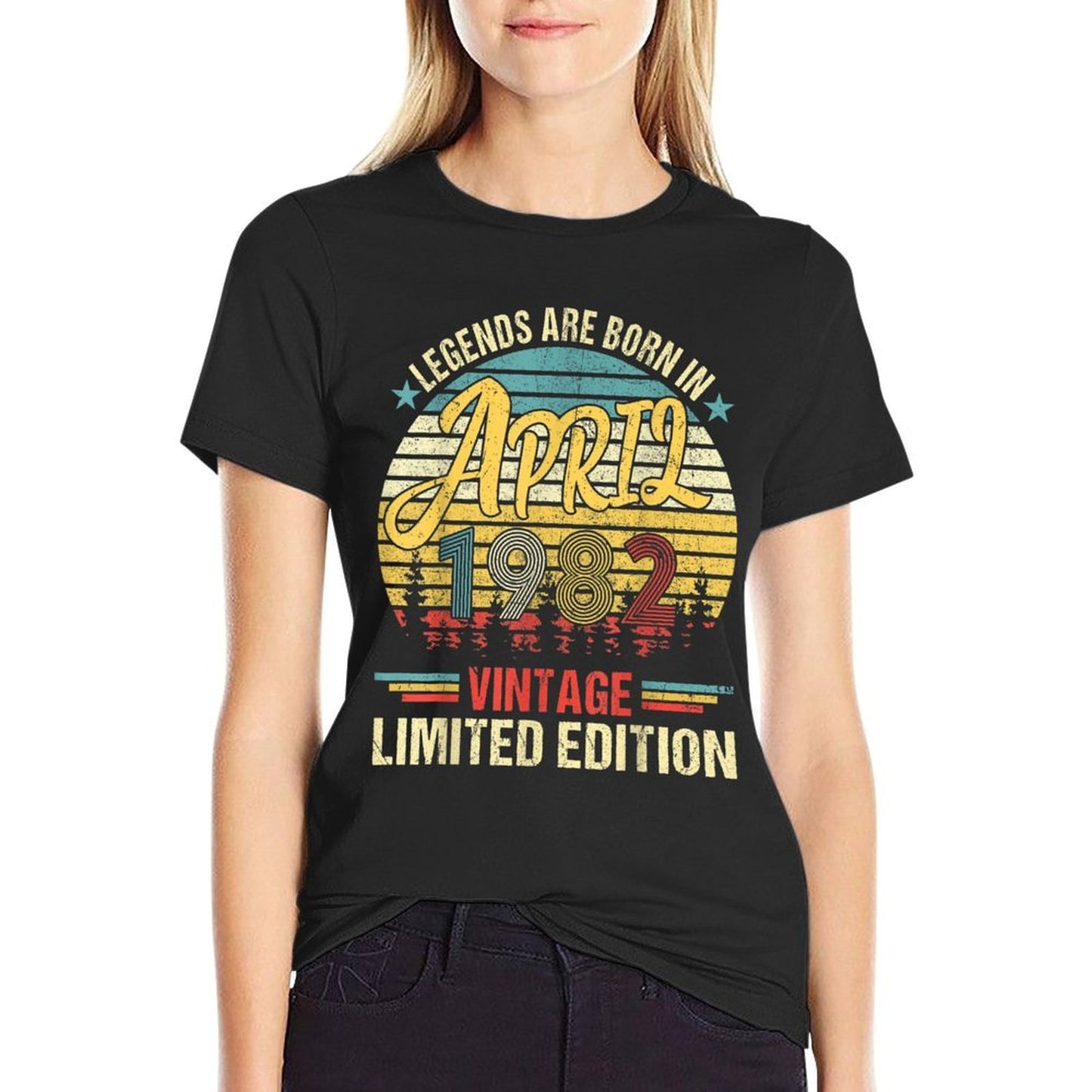 Vintage Born In April 1982 40th Birthday Breathable T-Shirt