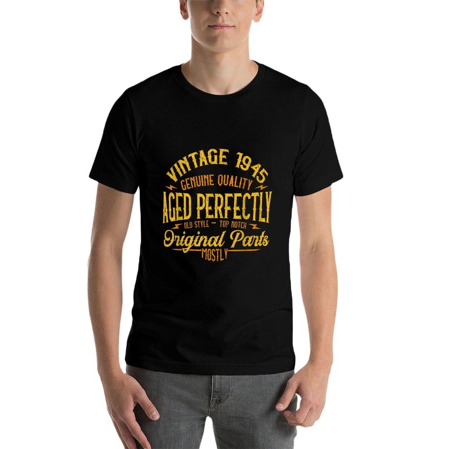 Vintage 1945 75th Birthday 75 Years Old Gift Oversized Silhouette T-Shirt